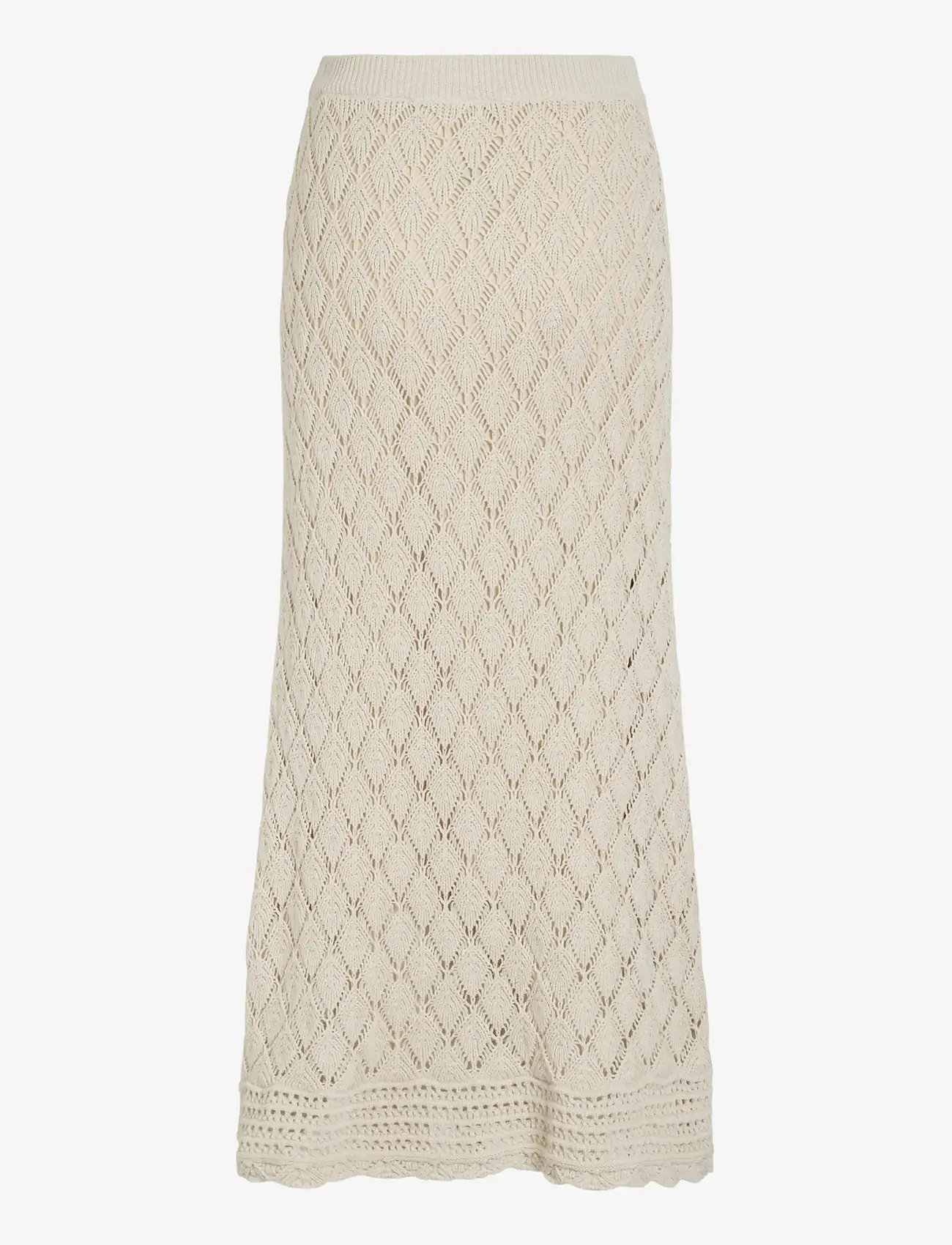 Vila - VIEVIE HW ANKLE A-LINE KNIT SKIRT - knitted skirts - birch - 2