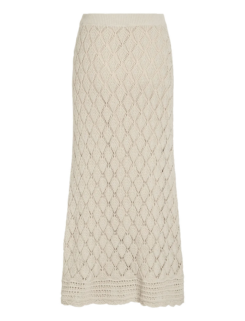 Vila - VIEVIE HW ANKLE A-LINE KNIT SKIRT - knitted skirts - birch - 2