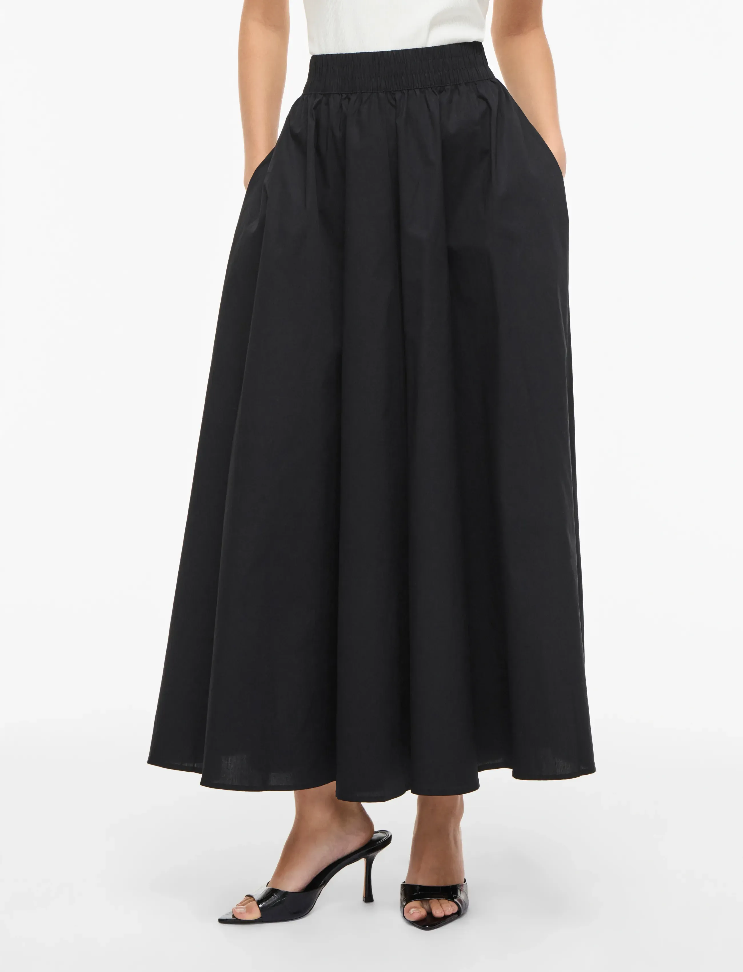 Vila VIVALENCIA HW ANKLE SKIRT/1 - Spódnice - BLACK BEAUTY / black