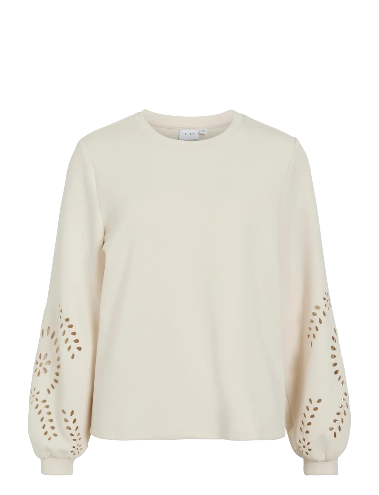 Vila VISANDY L/S DETAIL SWEAT TOP - NOOS - Vila - BIRCH / cream