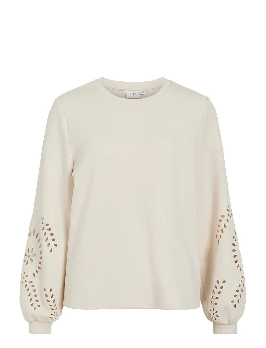 Vila - VISANDY L/S DETAIL SWEAT TOP - NOOS - everyday style - birch - 1