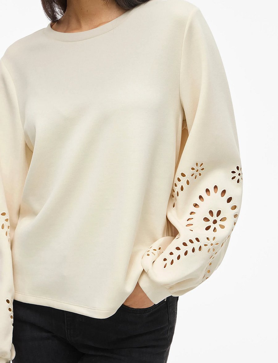 Vila - VISANDY L/S DETAIL SWEAT TOP - NOOS - everyday style - birch - 5