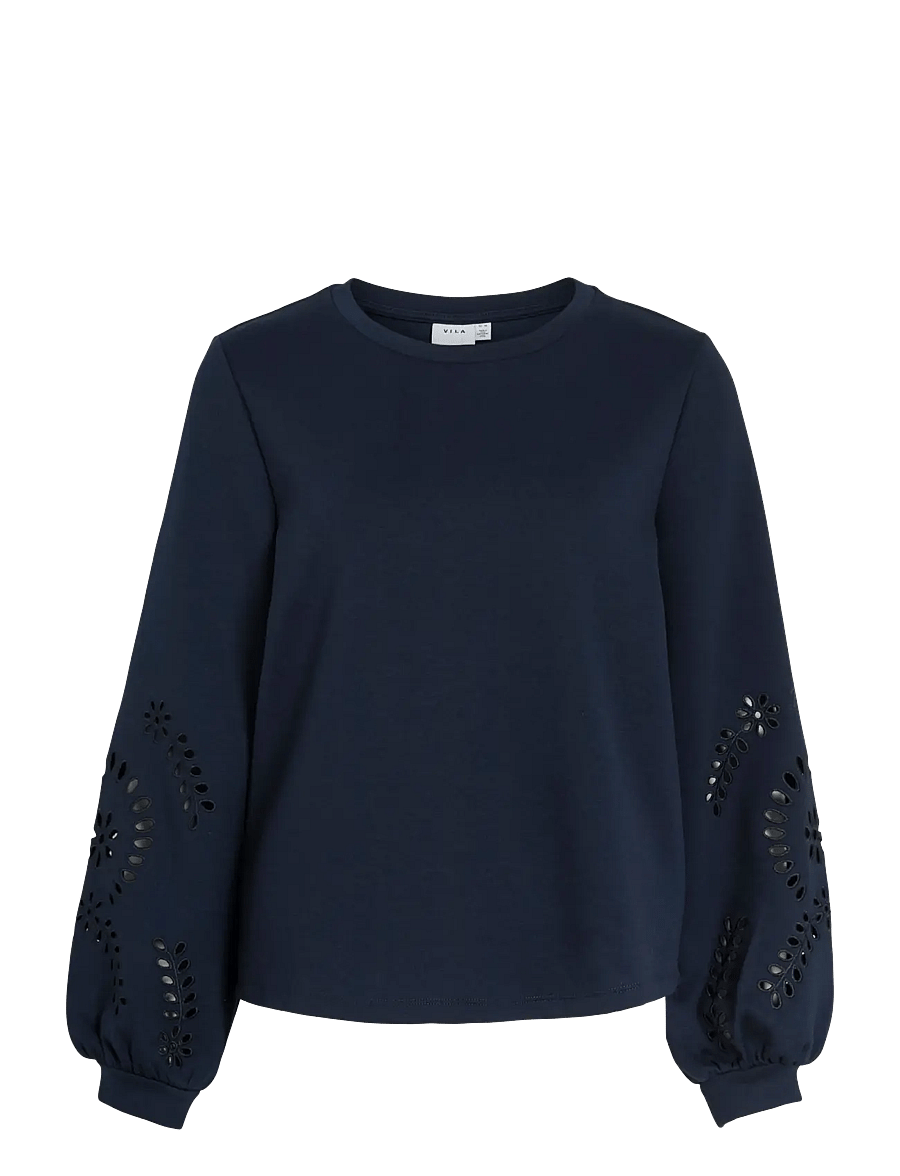 Vila - VISANDY L/S DETAIL SWEAT TOP - NOOS - igapäevane stiil - navy blazer - 1