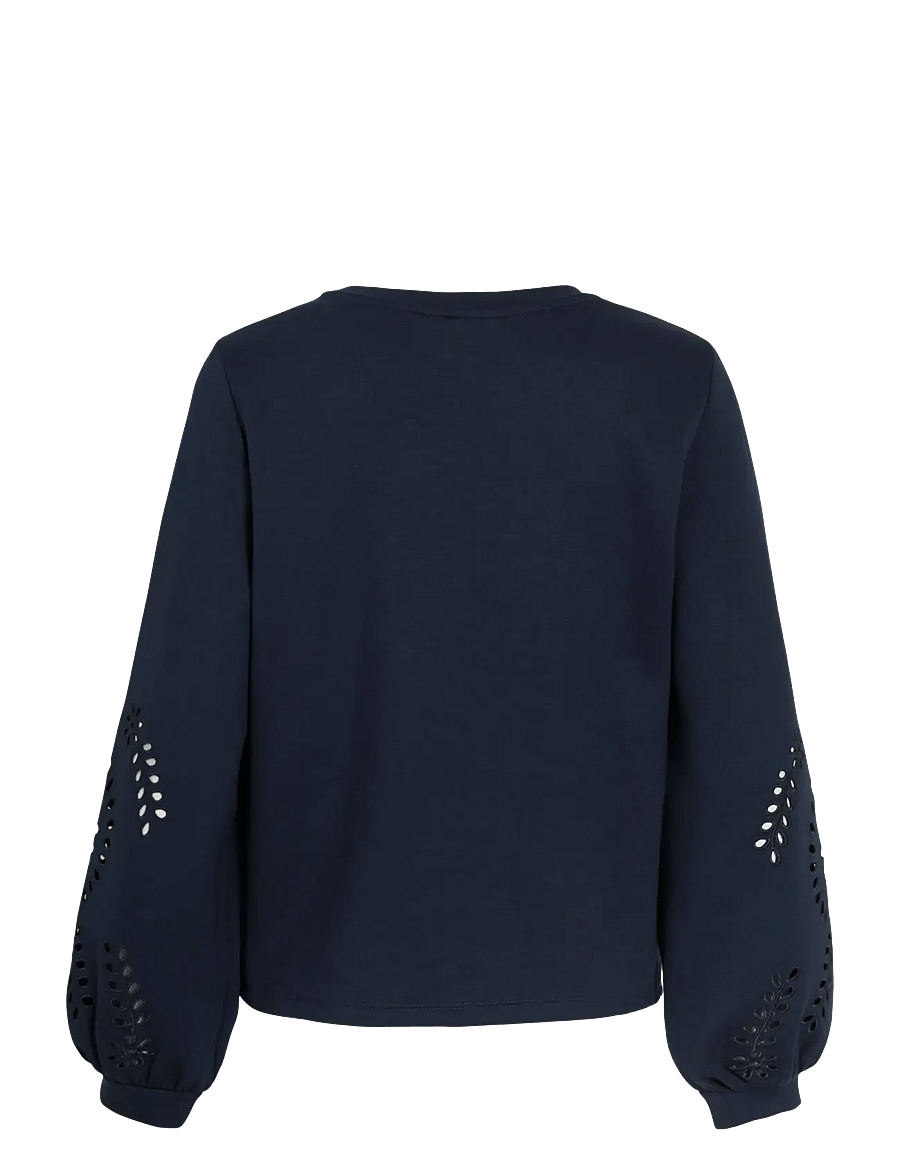 Vila - VISANDY L/S DETAIL SWEAT TOP - NOOS - igapäevane stiil - navy blazer - 2