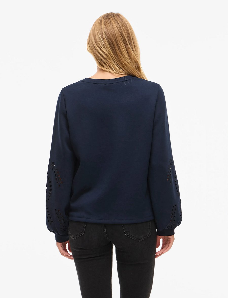 Vila - VISANDY L/S DETAIL SWEAT TOP - NOOS - igapäevane stiil - navy blazer - 3