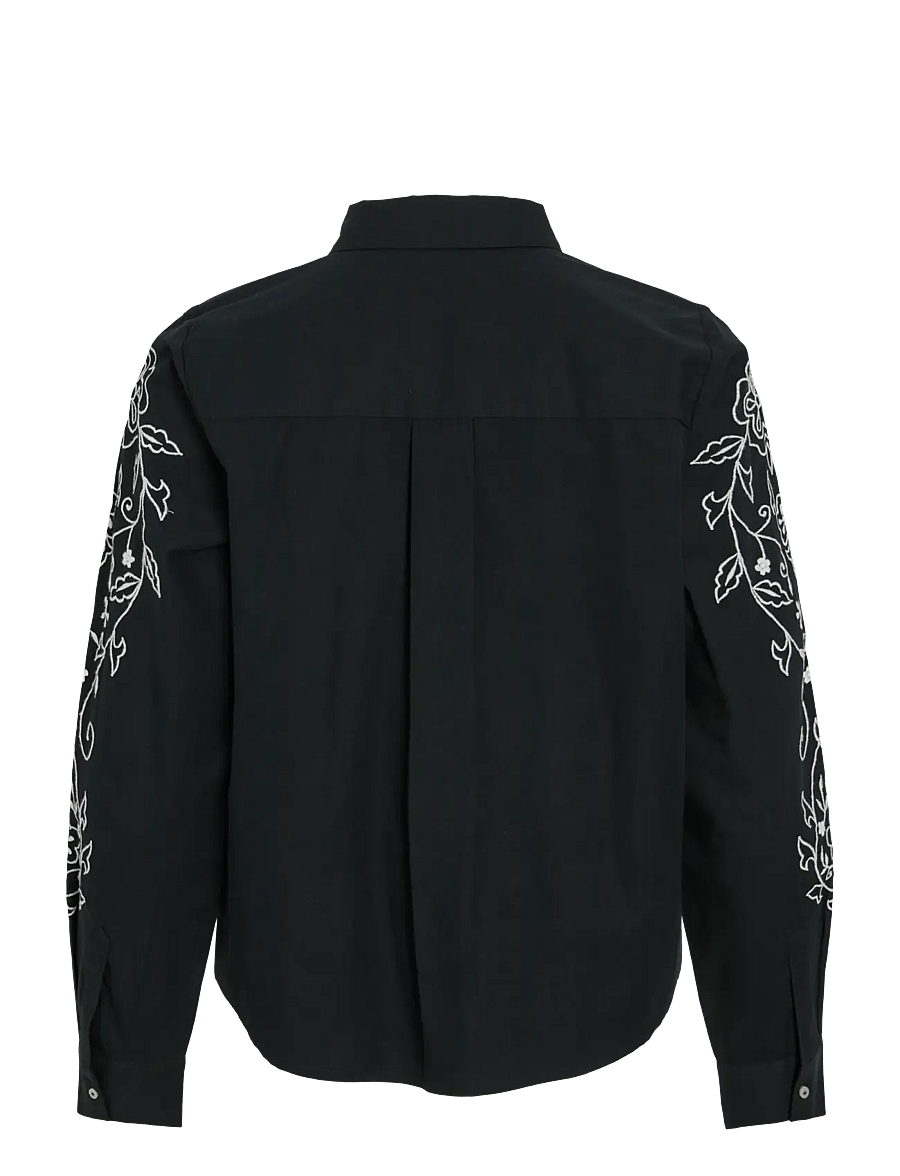 Vila - VIFELICE L/S EMBROIDERY SHIRT - chemises à manches longues - black - 2