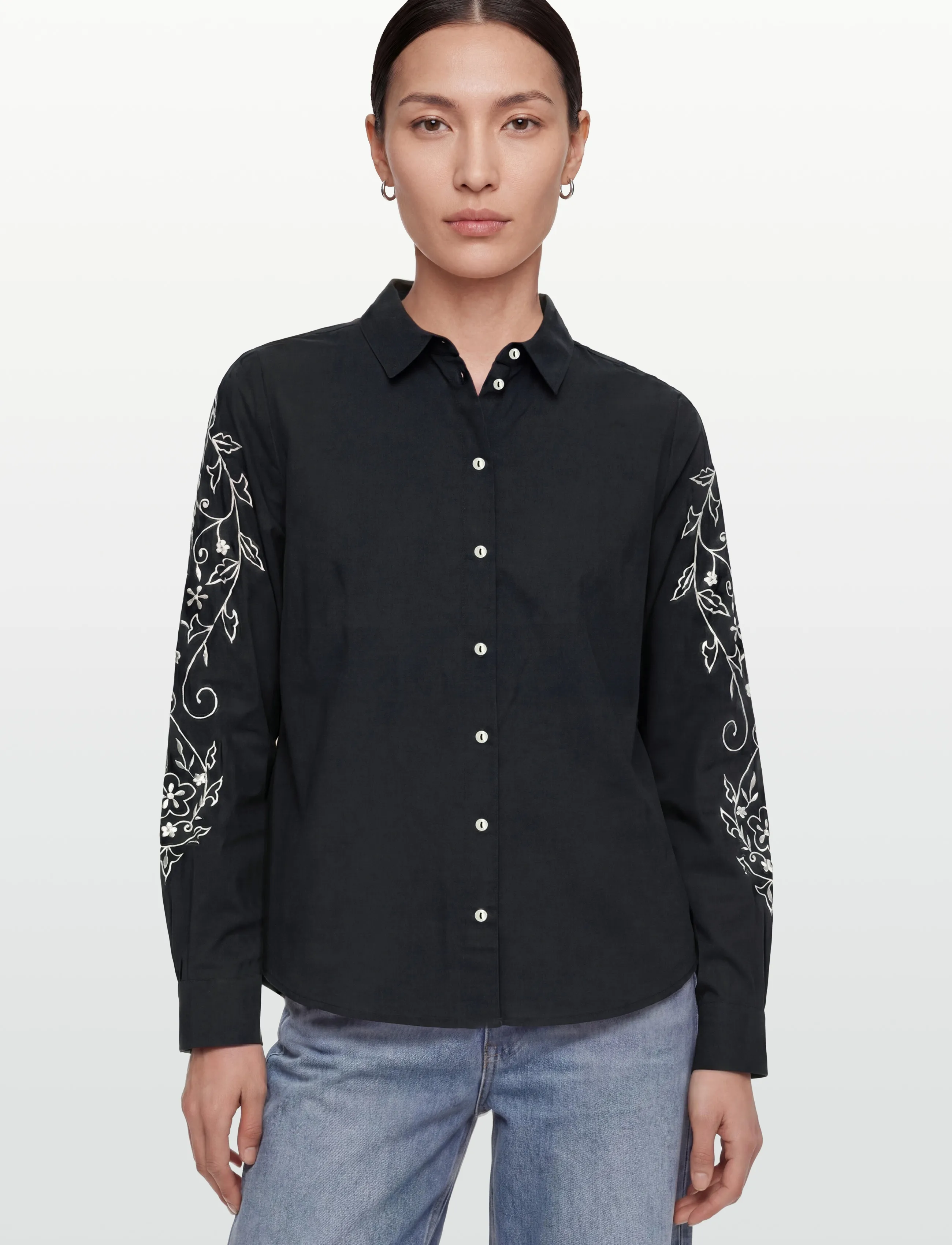 Vila - VIFELICE L/S EMBROIDERY SHIRT - chemises à manches longues - black - 3