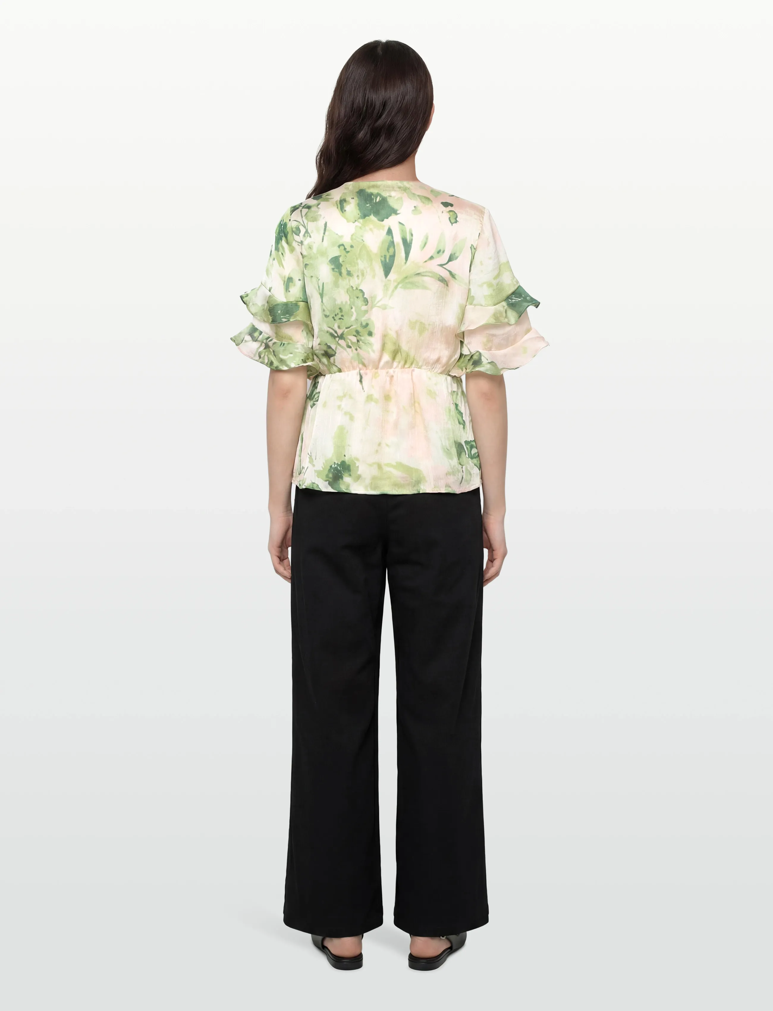Vila - VIMOLINA 2/4 FLOUNCE WRAP TOP/DC - short-sleeved blouses - birch - 4