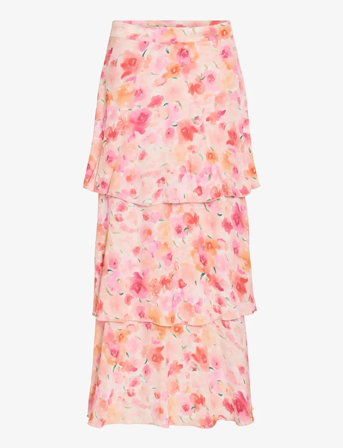 Vila - VIASTRA HW FLOUNCE ANKEL SKIRT/DC - maxi nederdele - snow white - 1