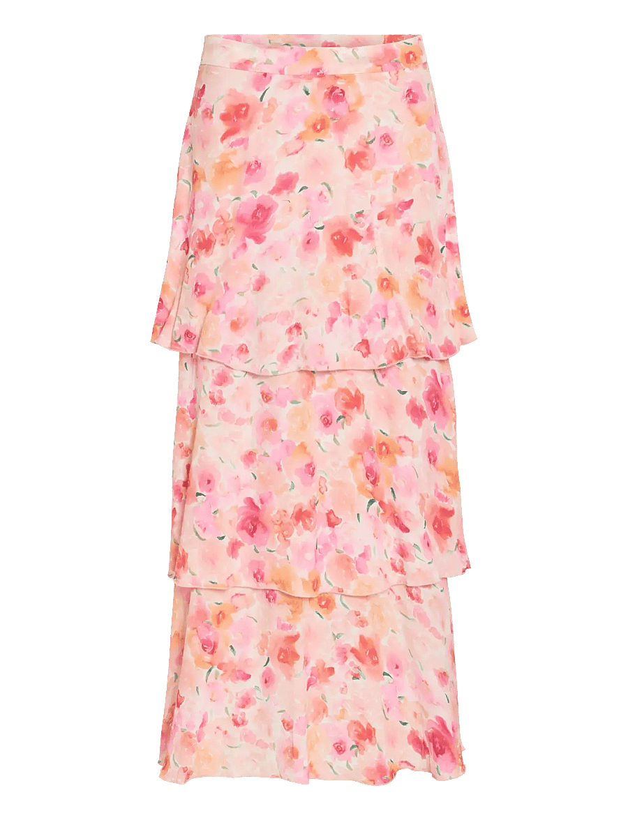 Vila - VIASTRA HW FLOUNCE ANKEL SKIRT/DC - maxi röcke - snow white - 1