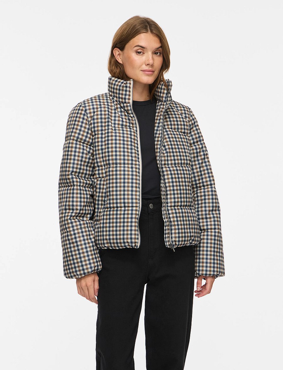 Vila - VIKARLA NEW PRINTED PUFFER JACKET /OTW - talvejoped - crystal gray - 0