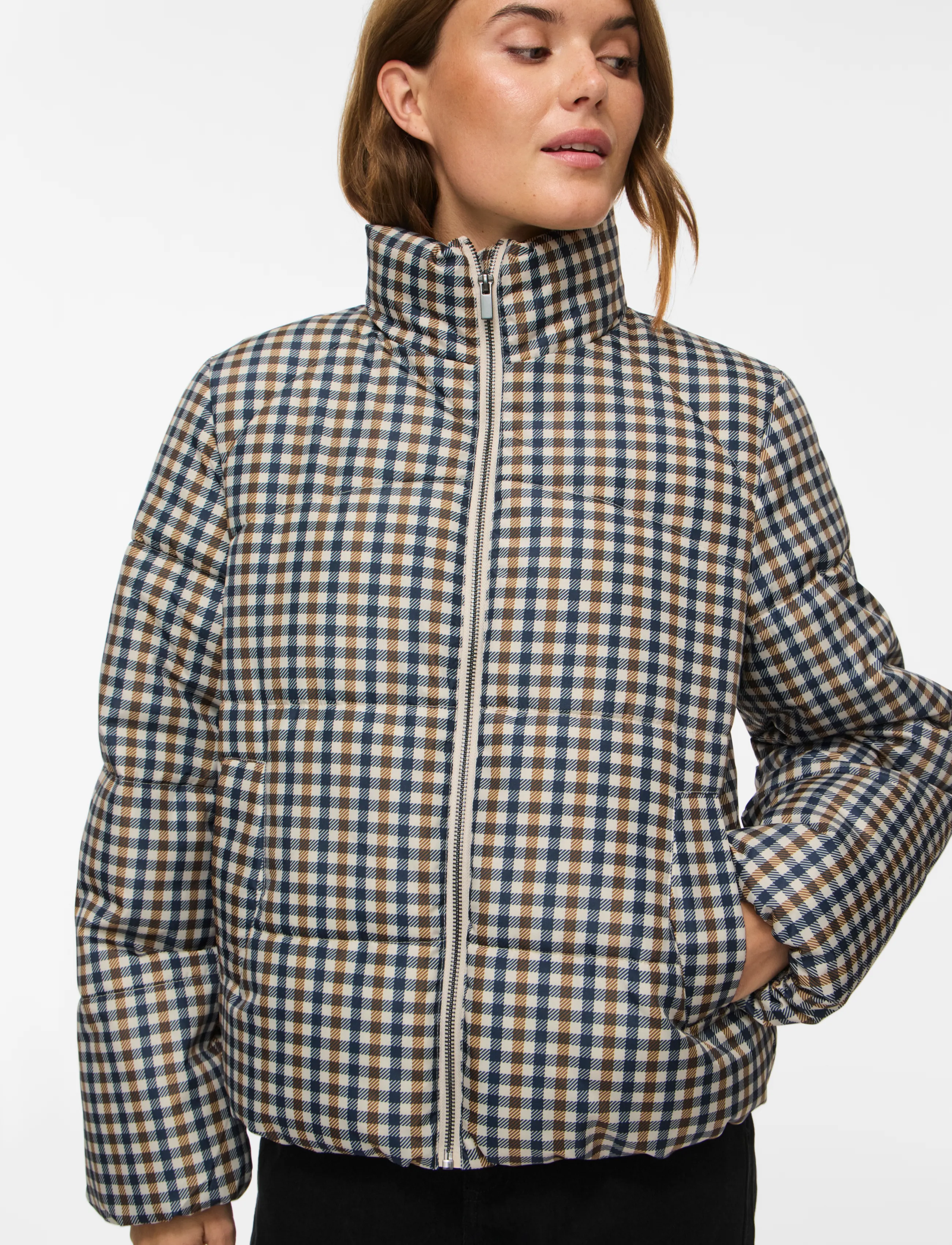 Vila - VIKARLA NEW PRINTED PUFFER JACKET /OTW - talvejoped - crystal gray - 5