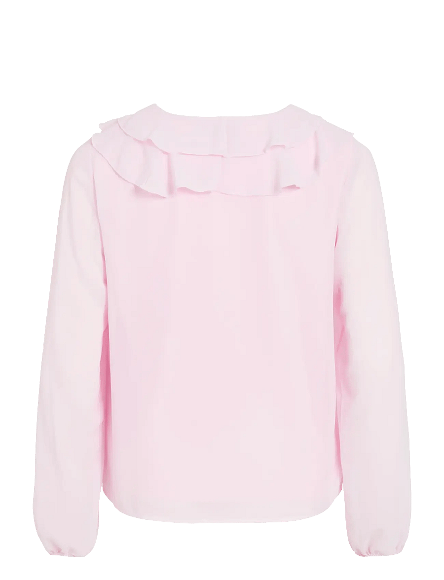 Vila - VIANE L/S V-NECK FRILL TOP - NOOS - blouses à manches longues - cherry blossom - 2