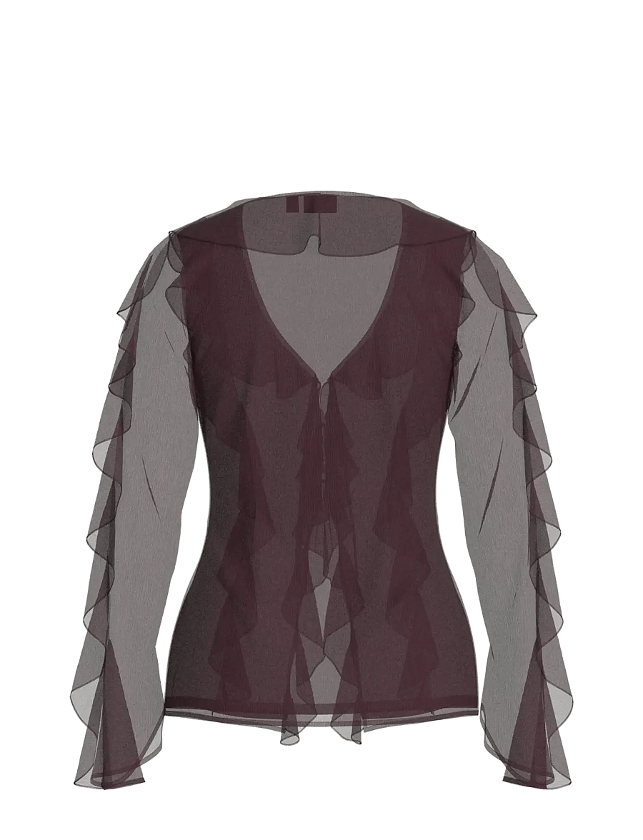 Vila - VIFALIA L/S FRILL KIMONO TOP/KA - langärmlige tops - fig - 1