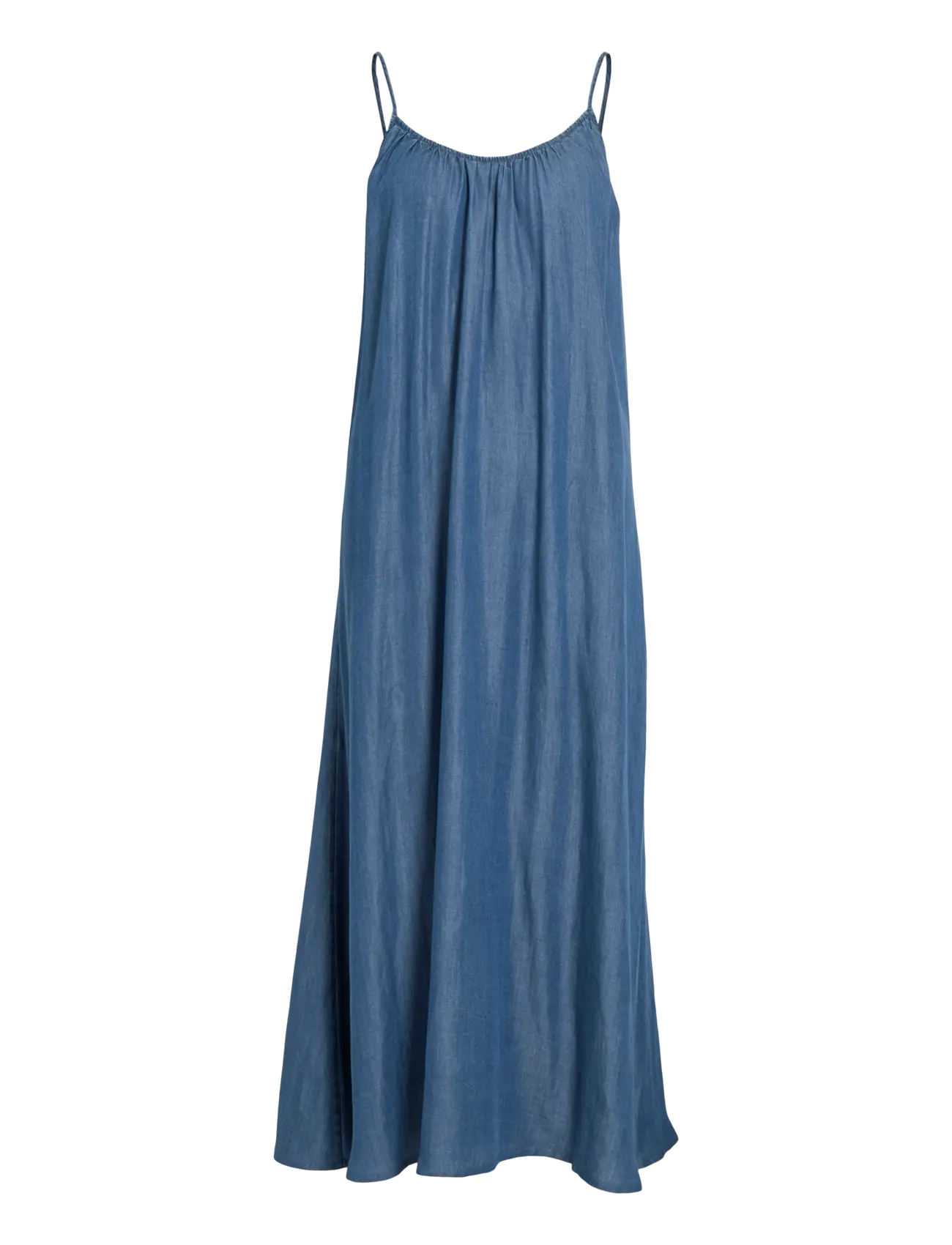 Vila VITEVIRA U-NECK SINGLET ANKLE DRESS/VOL - Summer Dresses - MEDIUM BLUE DENIM / blue