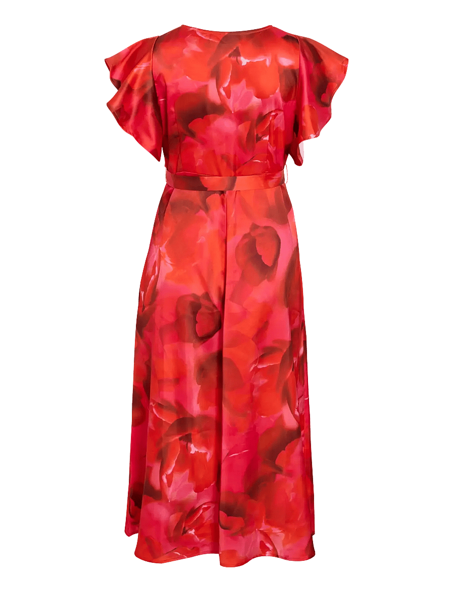 Vila - VIAVELINA S/S MIDI DRESS/DC - slå-om-kjoler - hibiscus - 1