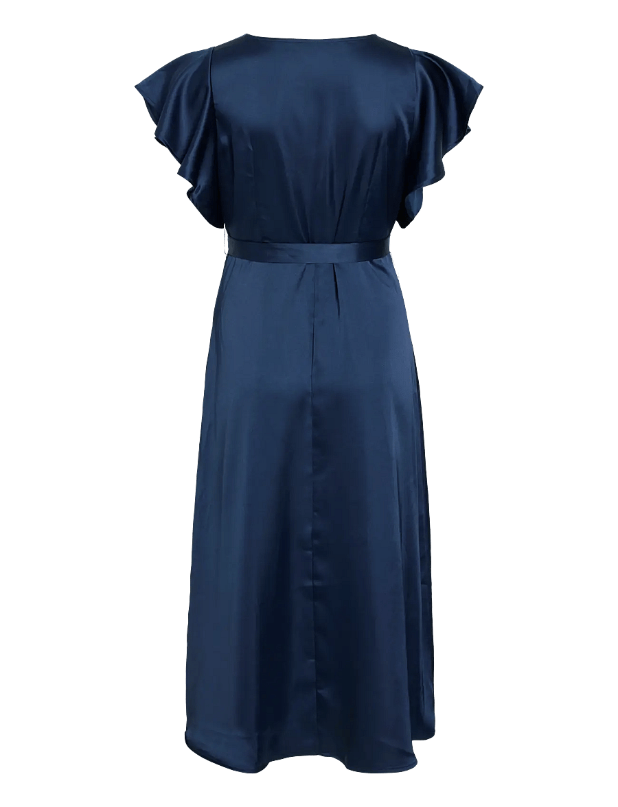 Vila - VIAVELINA S/S MIDI DRESS/DC - kleitas ar pārlikumu - navy blazer - 1