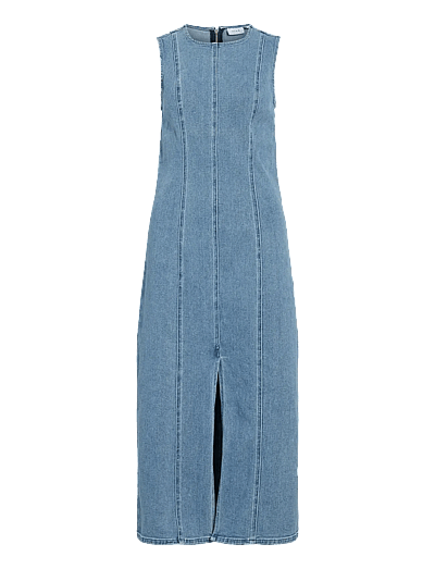Viwinona New S/L O-Neck Long Denim Dress - Midi Kjoler