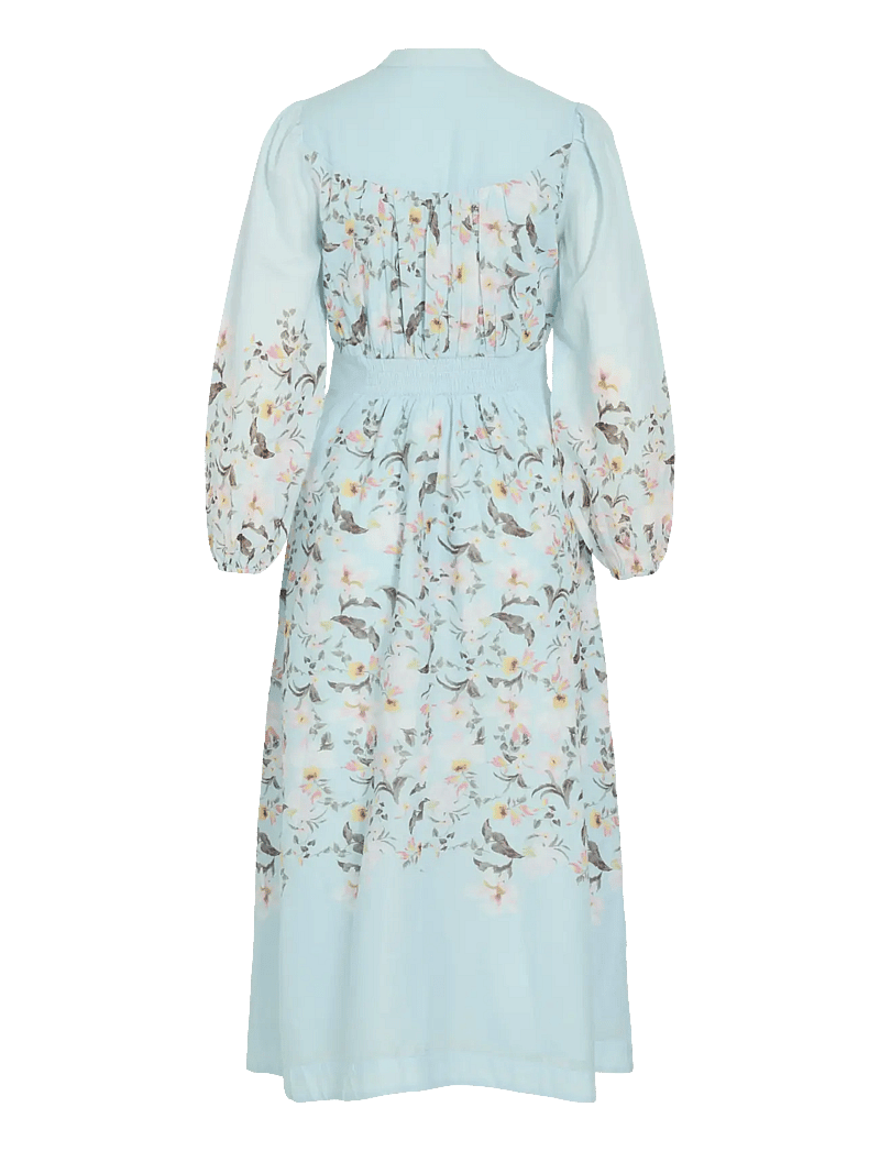 Vila - VIZANILA GIL L/S MIDI DRESS/DC/LN - midiklänningar - nantucket breeze - 1