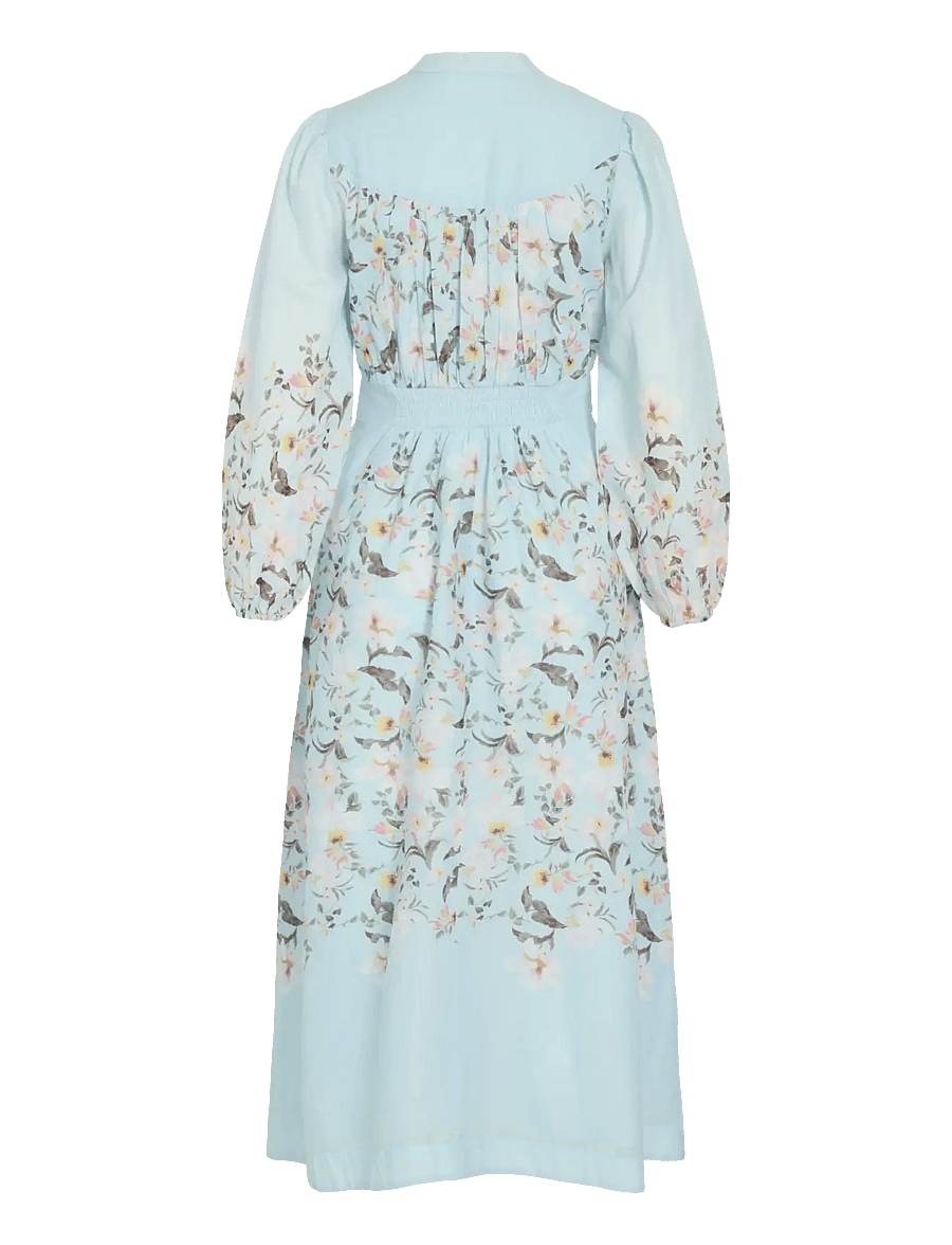 Vila - VIZANILA GIL L/S MIDI DRESS/DC/LN - midikleider - nantucket breeze - 1