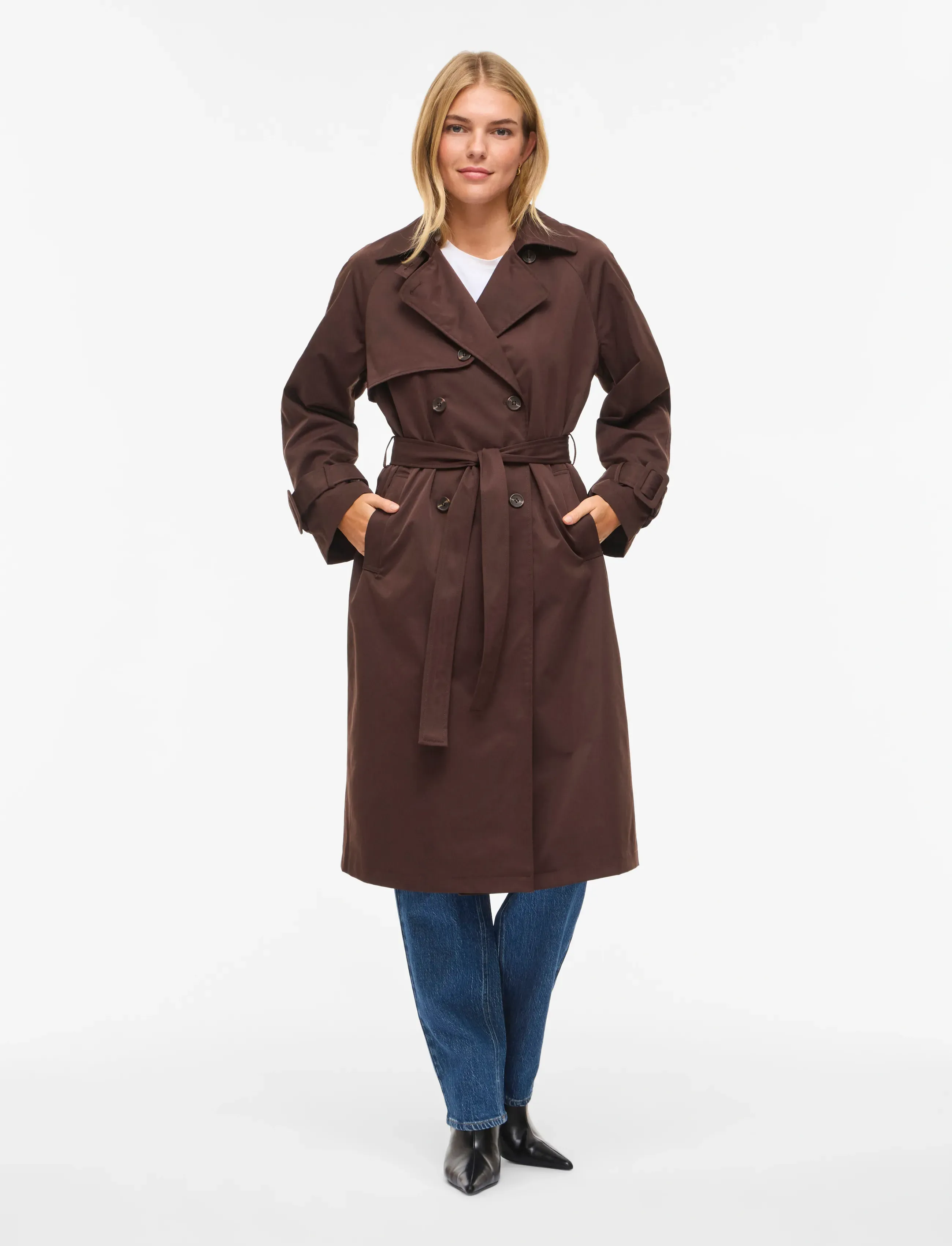 Vila VIVIAN L/S TRENCHCOAT - Frakker - COFFEE BEAN / brown