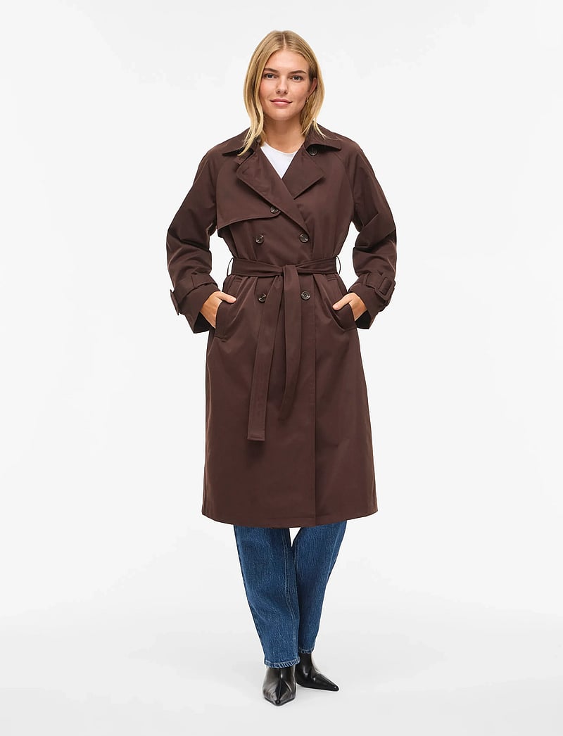 Vila - VIVIAN L/S TRENCHCOAT - trenchcoats - coffee bean - 0