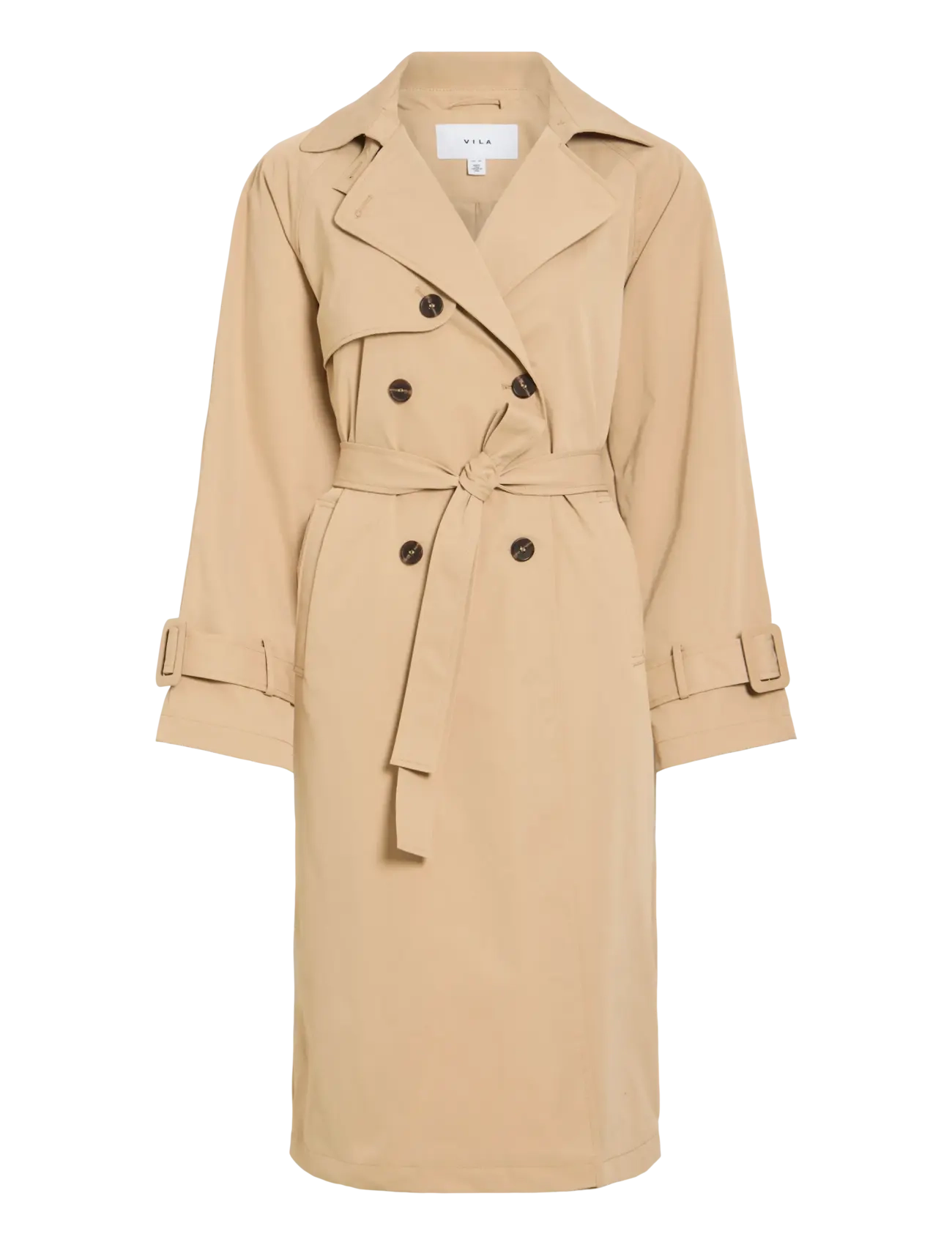 Vila VIVIAN L/S TRENCHCOAT - Jakid ja mantlid - CORNSTALK / beige