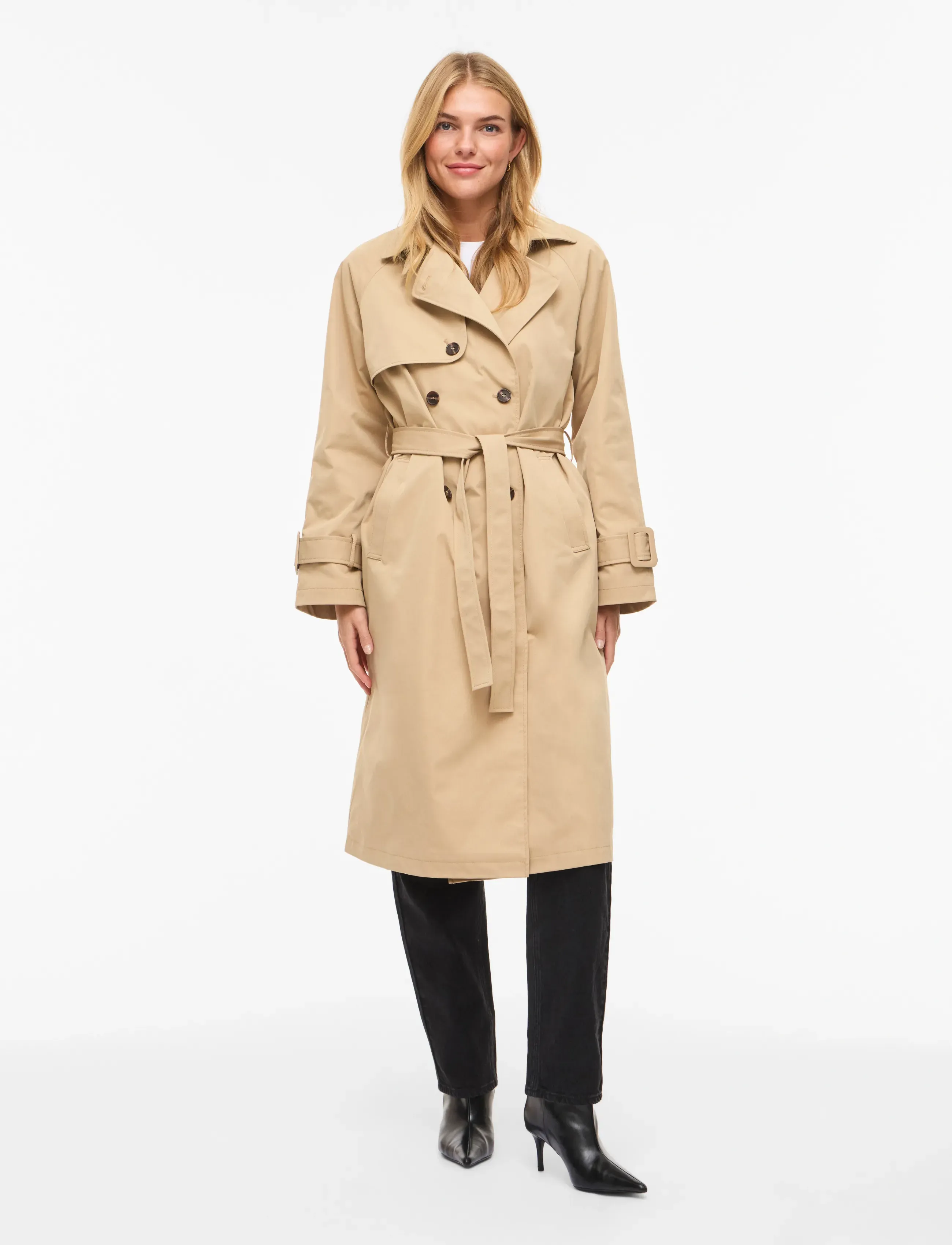 Vila VIVIAN L/S TRENCHCOAT - Kläder - CORNSTALK / beige