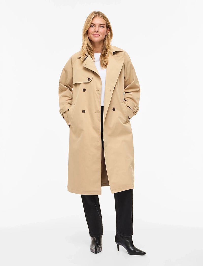 Vila - VIVIAN L/S TRENCHCOAT - trenchcoats - cornstalk - 4