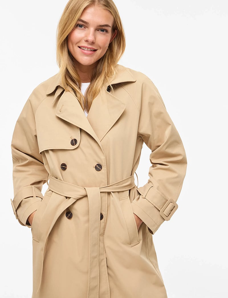 Vila - VIVIAN L/S TRENCHCOAT - trenchcoats - cornstalk - 5