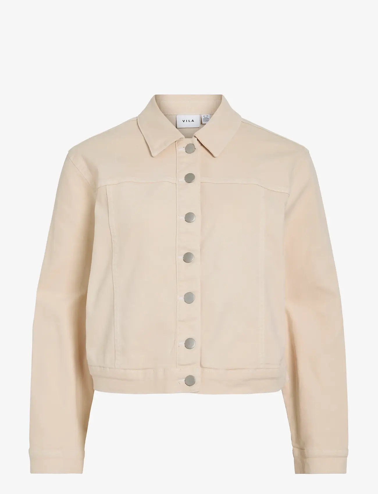 Vila - VINUS NEW L/S DENIM JACKET/TES - forårsjakker - ecru - 0