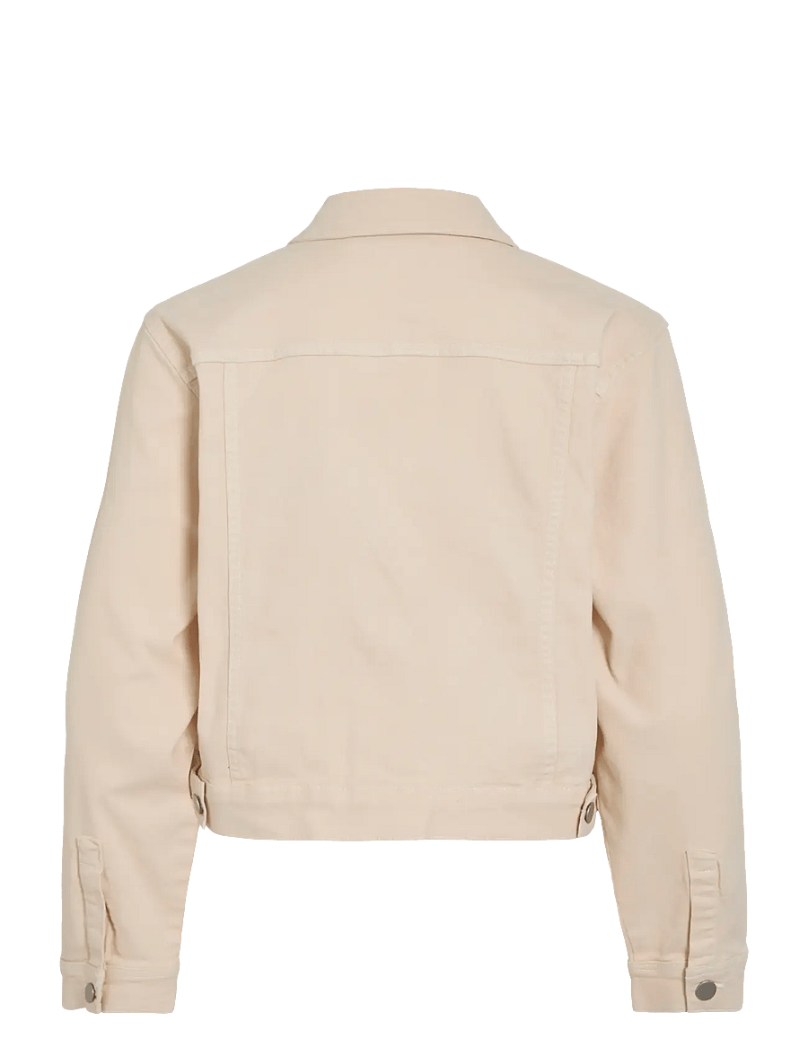 Vila - VINUS NEW L/S DENIM JACKET/TES - denimjakker - ecru - 2