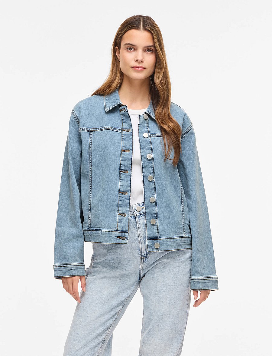 Vila - VINUS NEW L/S DENIM JACKET/TES - teksatagid - light blue denim - 0