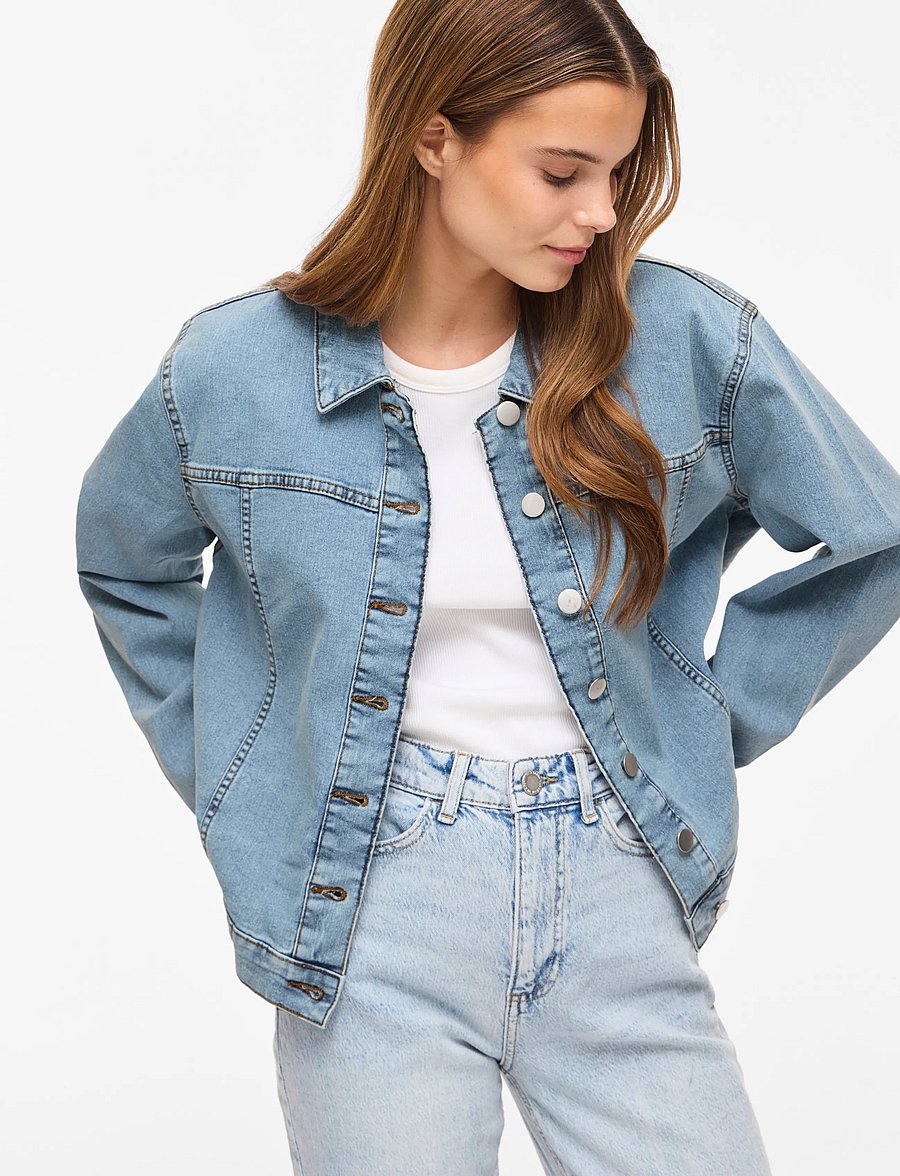Vila - VINUS NEW L/S DENIM JACKET/TES - teksatagid - light blue denim - 5