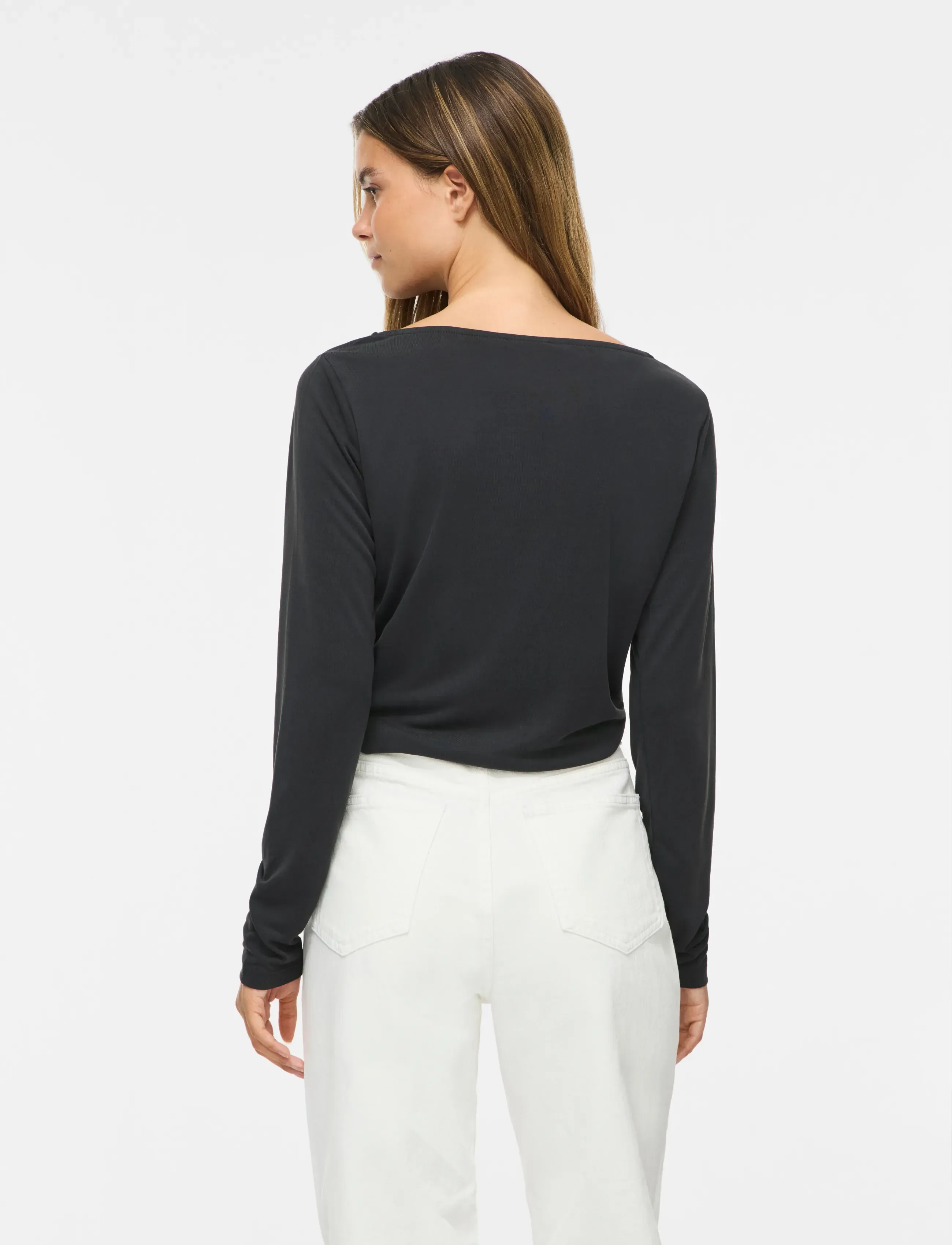 Vila - VIMODALA BOATNECK L/S TOP - NOOS - langärmlige tops - black - 3