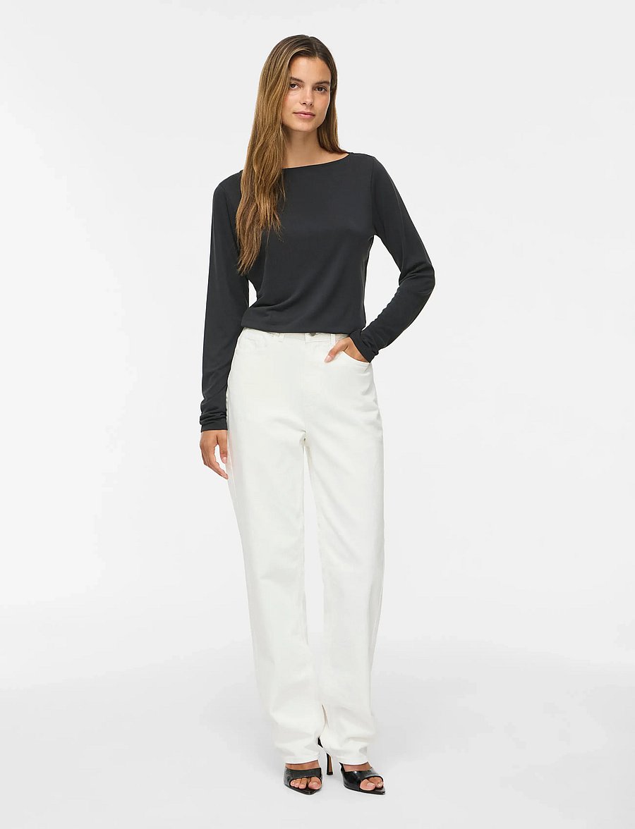 Vila - VIMODALA BOATNECK L/S TOP - NOOS - langärmlige tops - black - 4