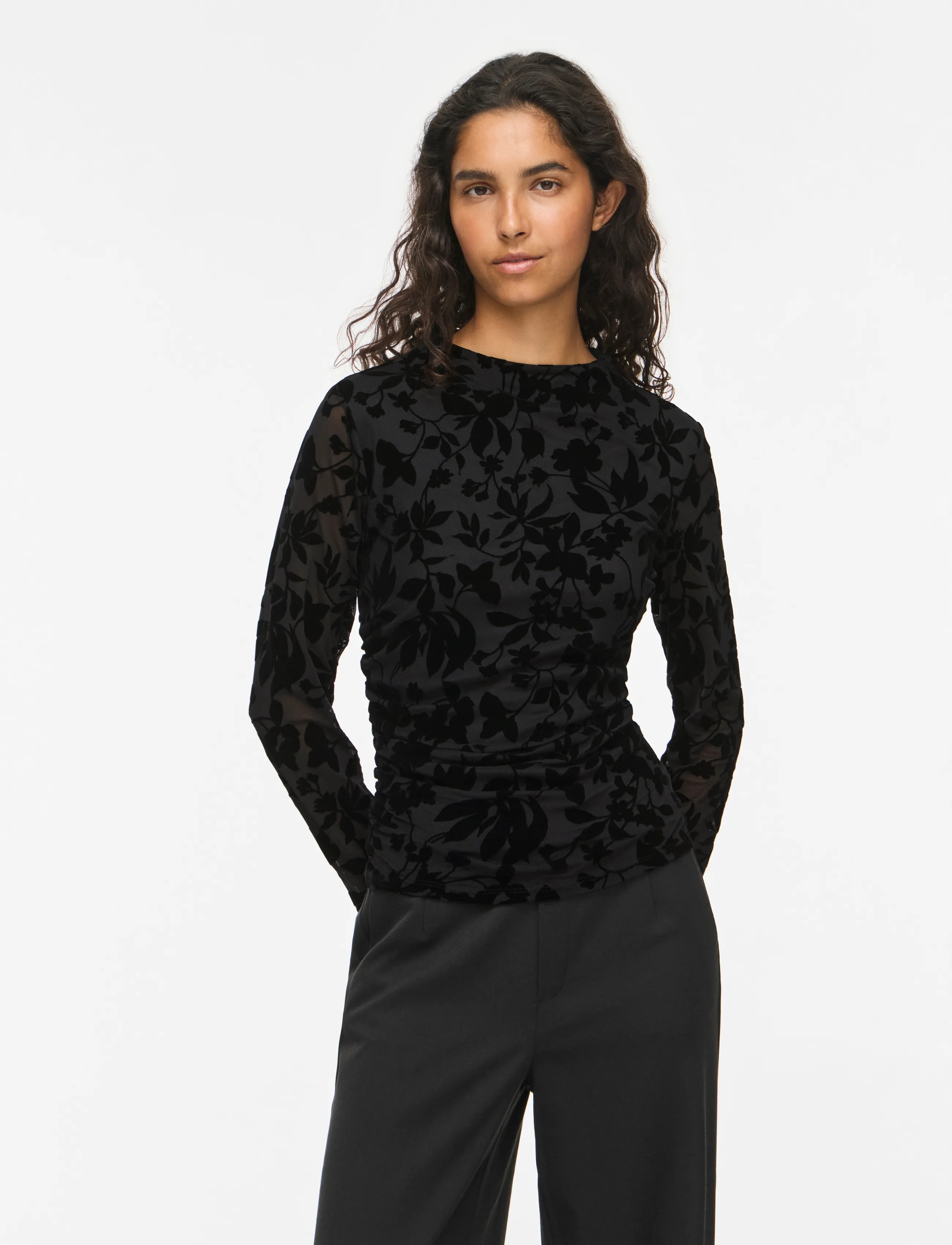 Vila VIRIKKE L/S FUNNEL NECK TOP - NOOS - Blusar & Skjortor - BLACK BEAUTY / black