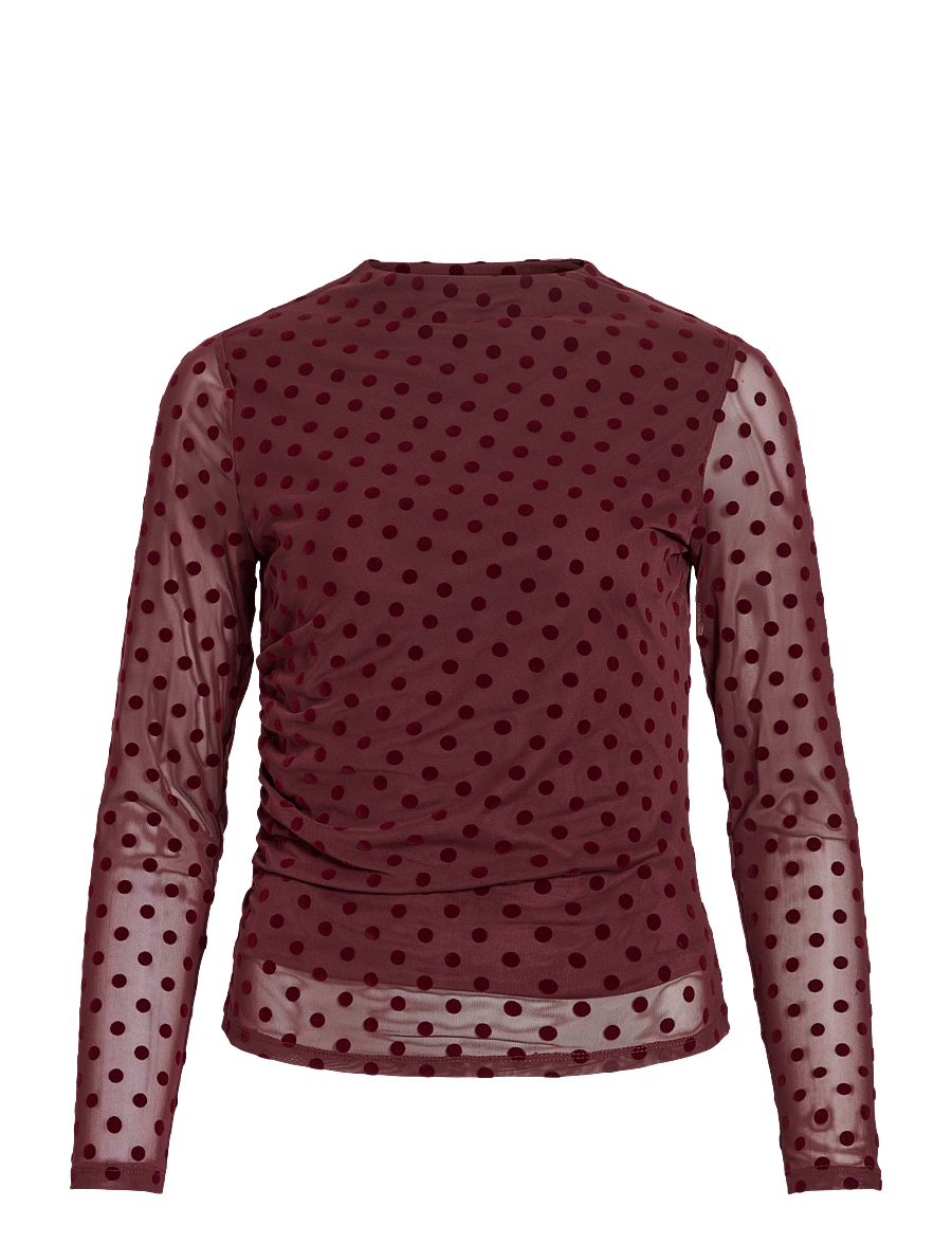Vila - VIRIKKE L/S FUNNEL NECK TOP - NOOS - pikkade varrukatega pluusid - port royale - 1