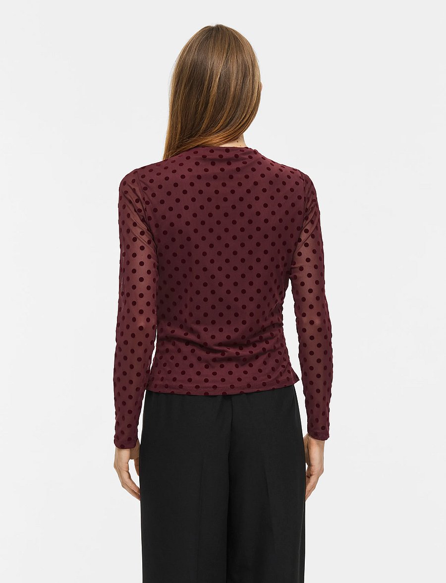Vila - VIRIKKE L/S FUNNEL NECK TOP - NOOS - pikkade varrukatega pluusid - port royale - 3