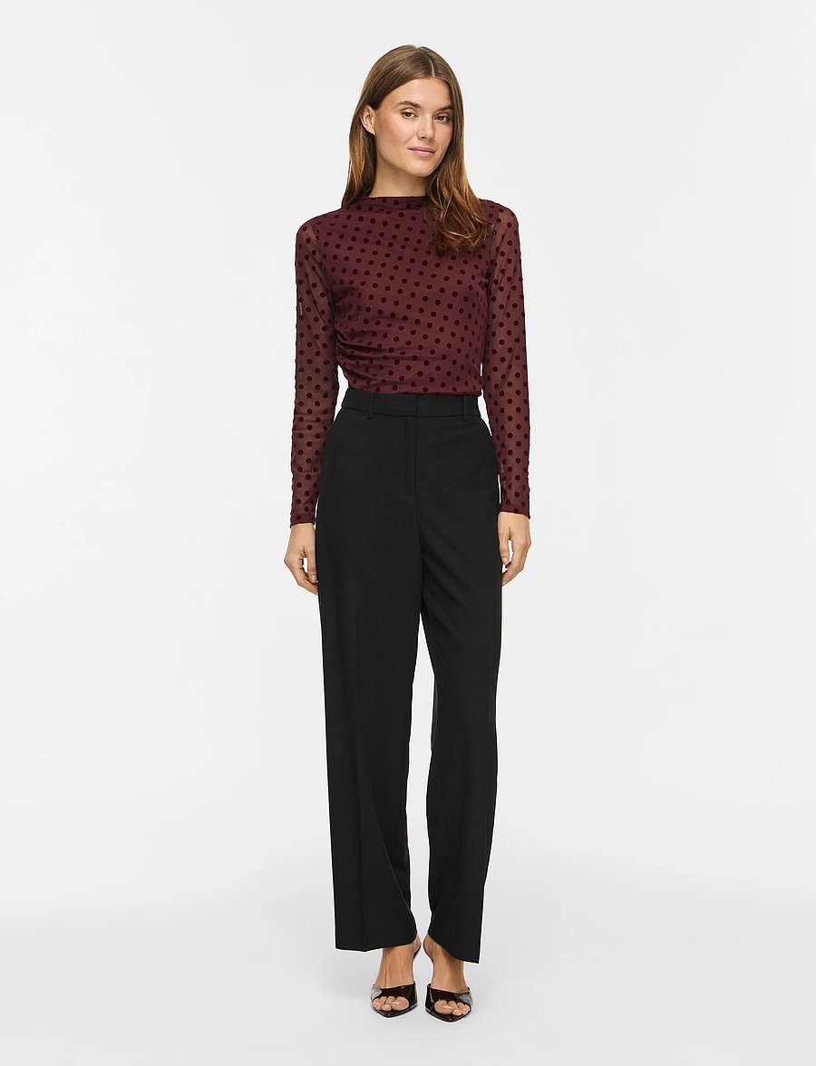 Vila - VIRIKKE L/S FUNNEL NECK TOP - NOOS - pikkade varrukatega pluusid - port royale - 4