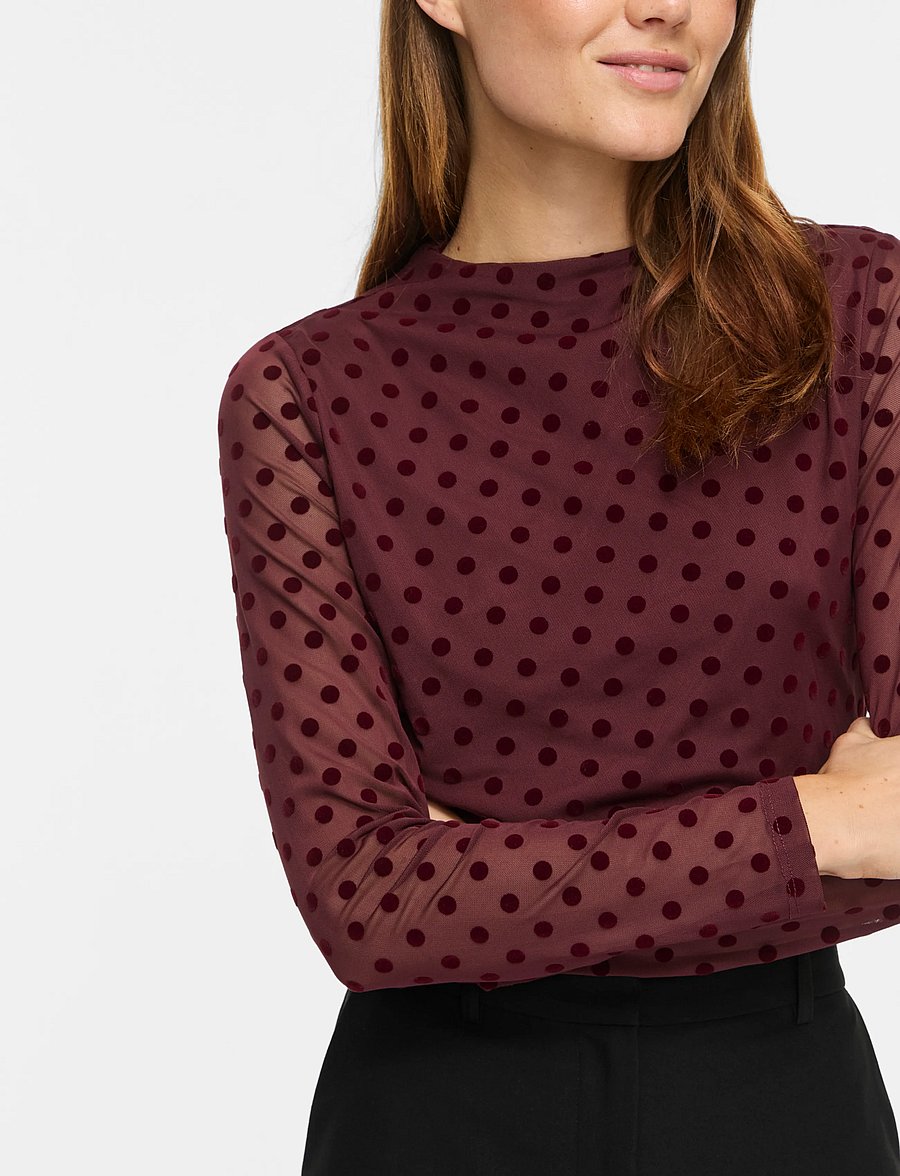 Vila - VIRIKKE L/S FUNNEL NECK TOP - NOOS - pikkade varrukatega pluusid - port royale - 5