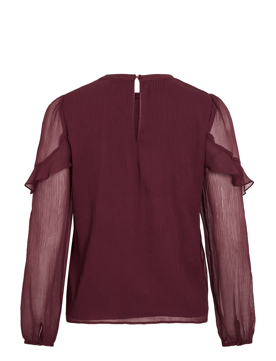 Vila - VIELLY L/S FLOUNCE TOP - langärmelige blusen - port royale - 2