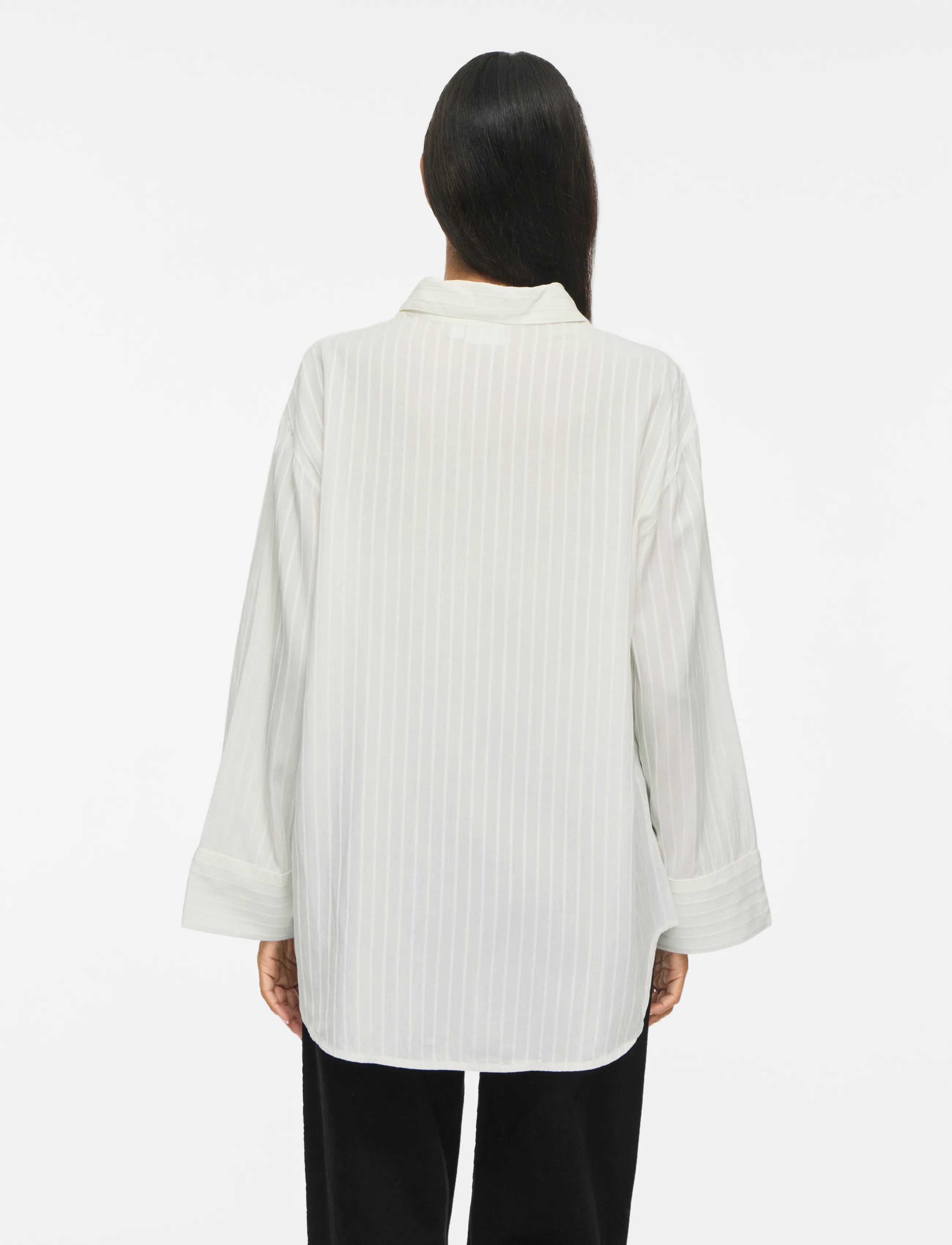 Vila - VIROCKI L/S OVERSIZE SHIRT - NOOS - langærmede skjorter - egret - 3