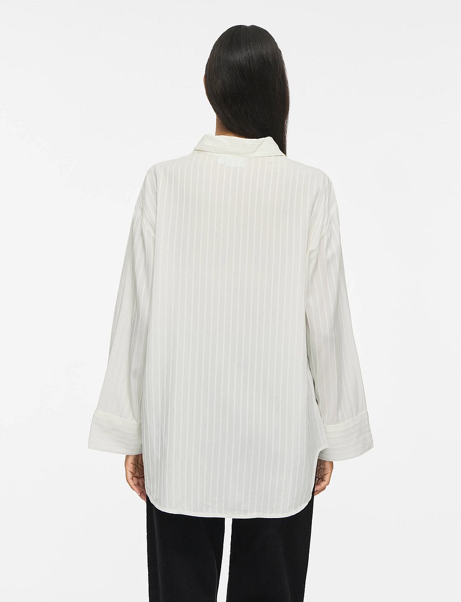 Vila - VIROCKI L/S OVERSIZE SHIRT - NOOS - langärmlige hemden - egret - 3