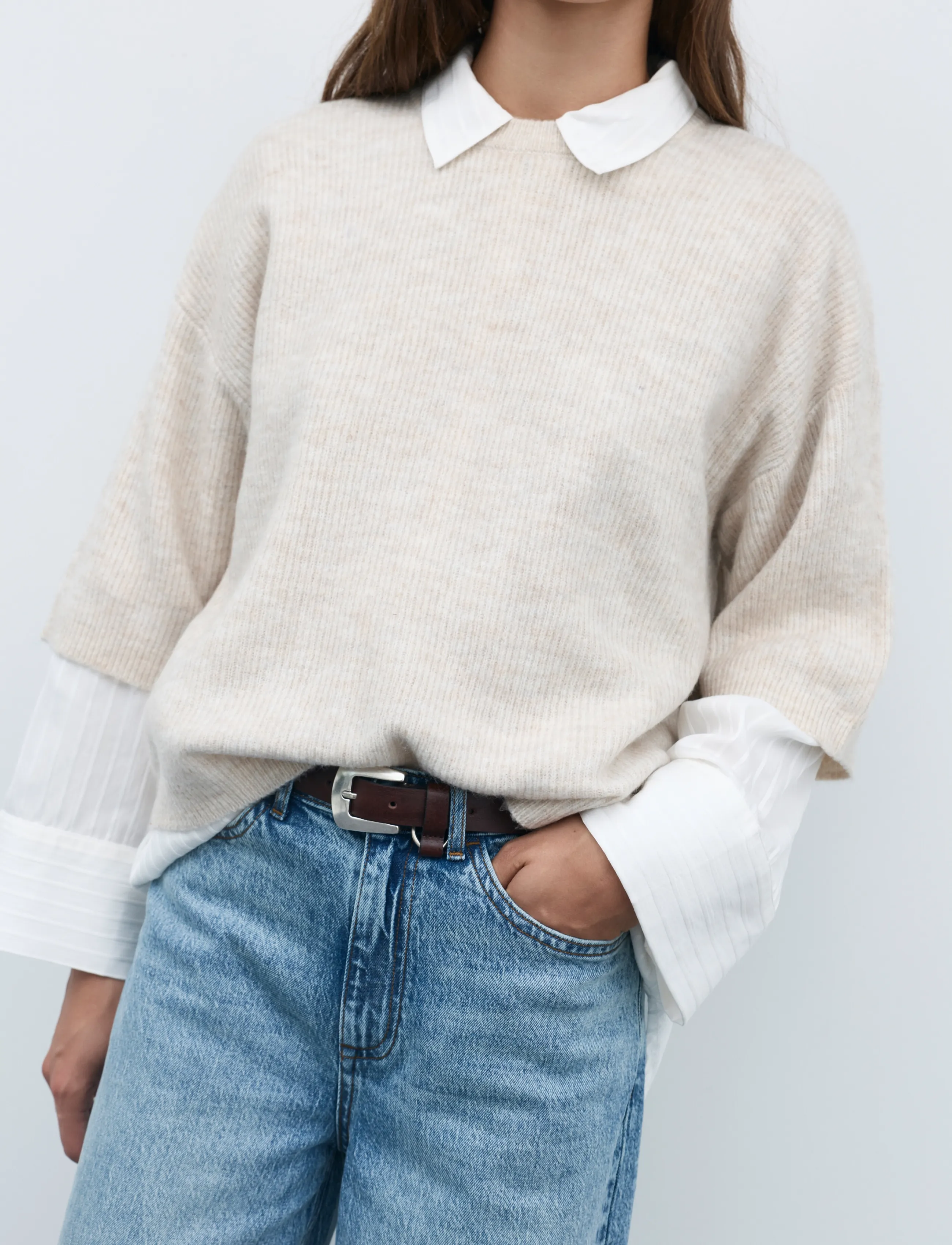 Vila - VIROCKI L/S OVERSIZE SHIRT - NOOS - egret - 2