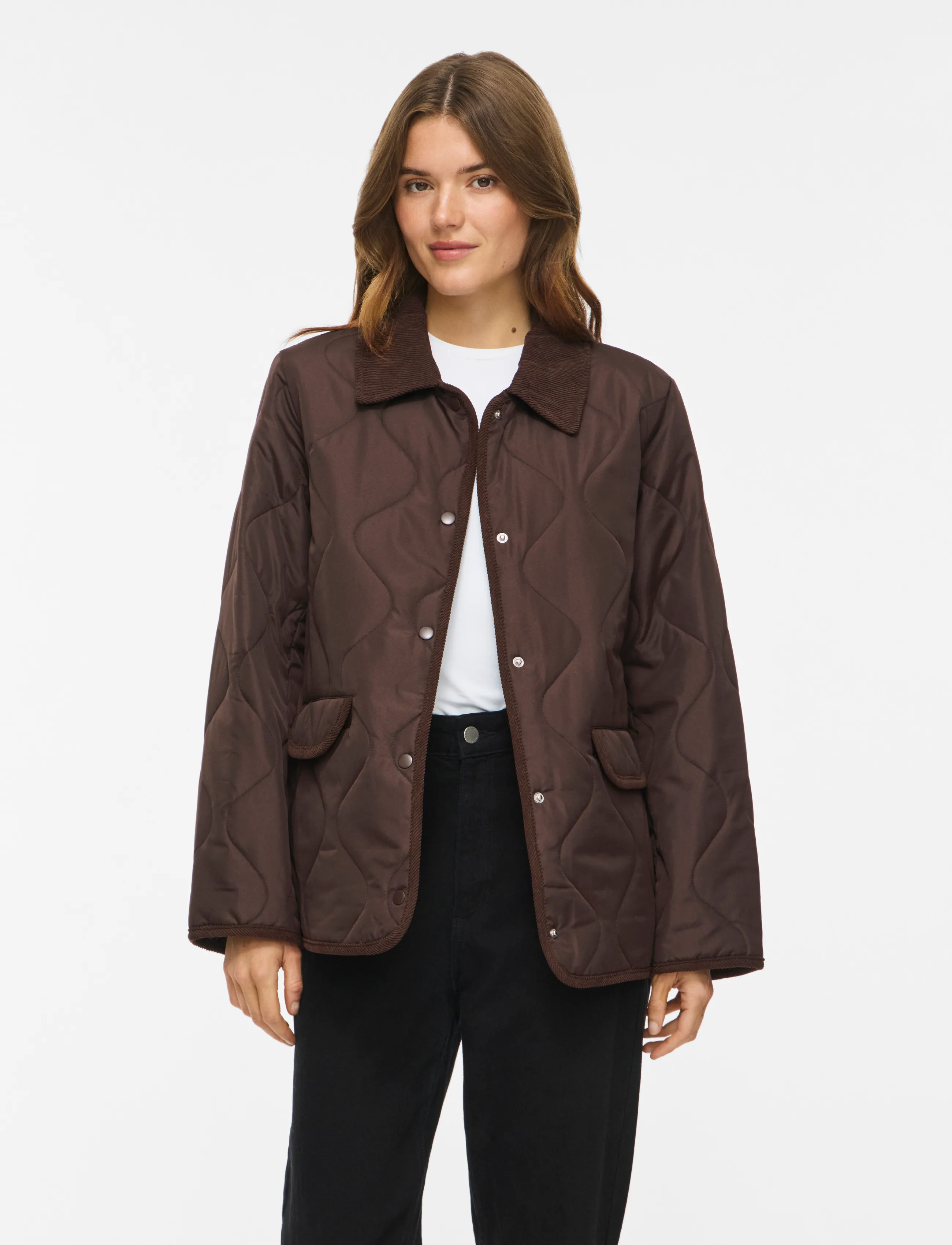 Vila VITATE L/S QUILT DETAIL JACKET - NOOS - Jacken & Mäntel - COFFEE BEAN / brown