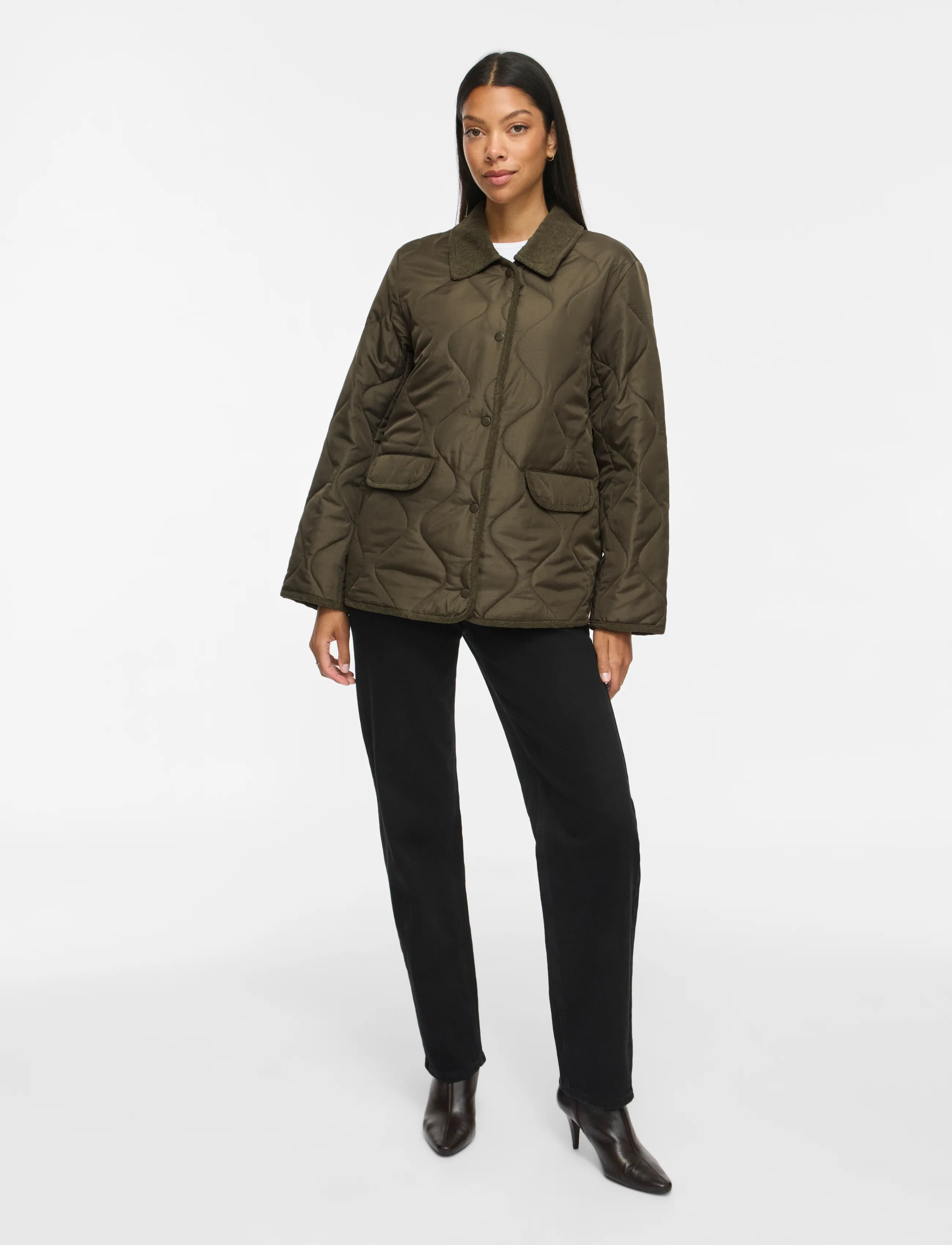 Vila - VITATE L/S QUILT DETAIL JACKET - NOOS - forest night - 4