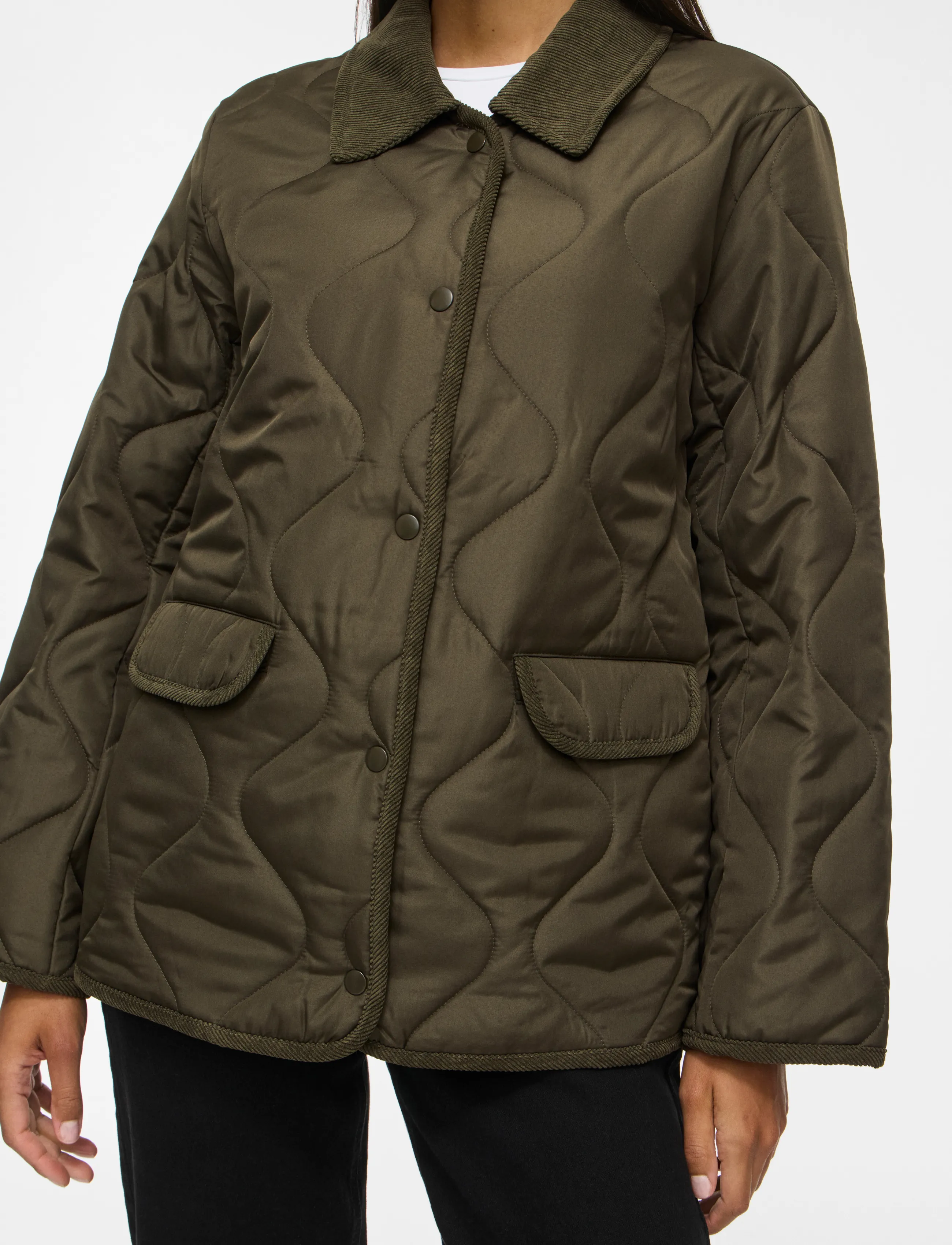 Vila - VITATE L/S QUILT DETAIL JACKET - NOOS - forest night - 5