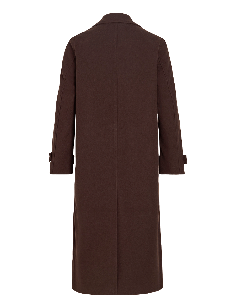 Vila - VIFEMKE L/S BUTTON LONG COAT - NOOS - coffee bean - 2