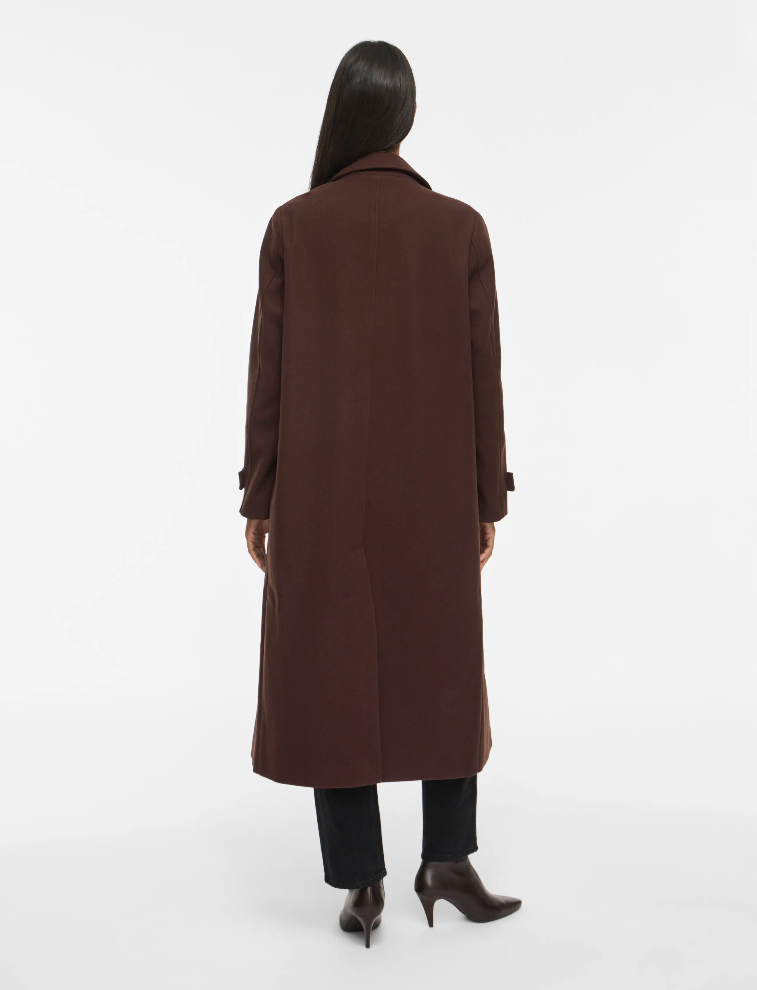 Vila - VIFEMKE L/S BUTTON LONG COAT - NOOS - coffee bean - 3